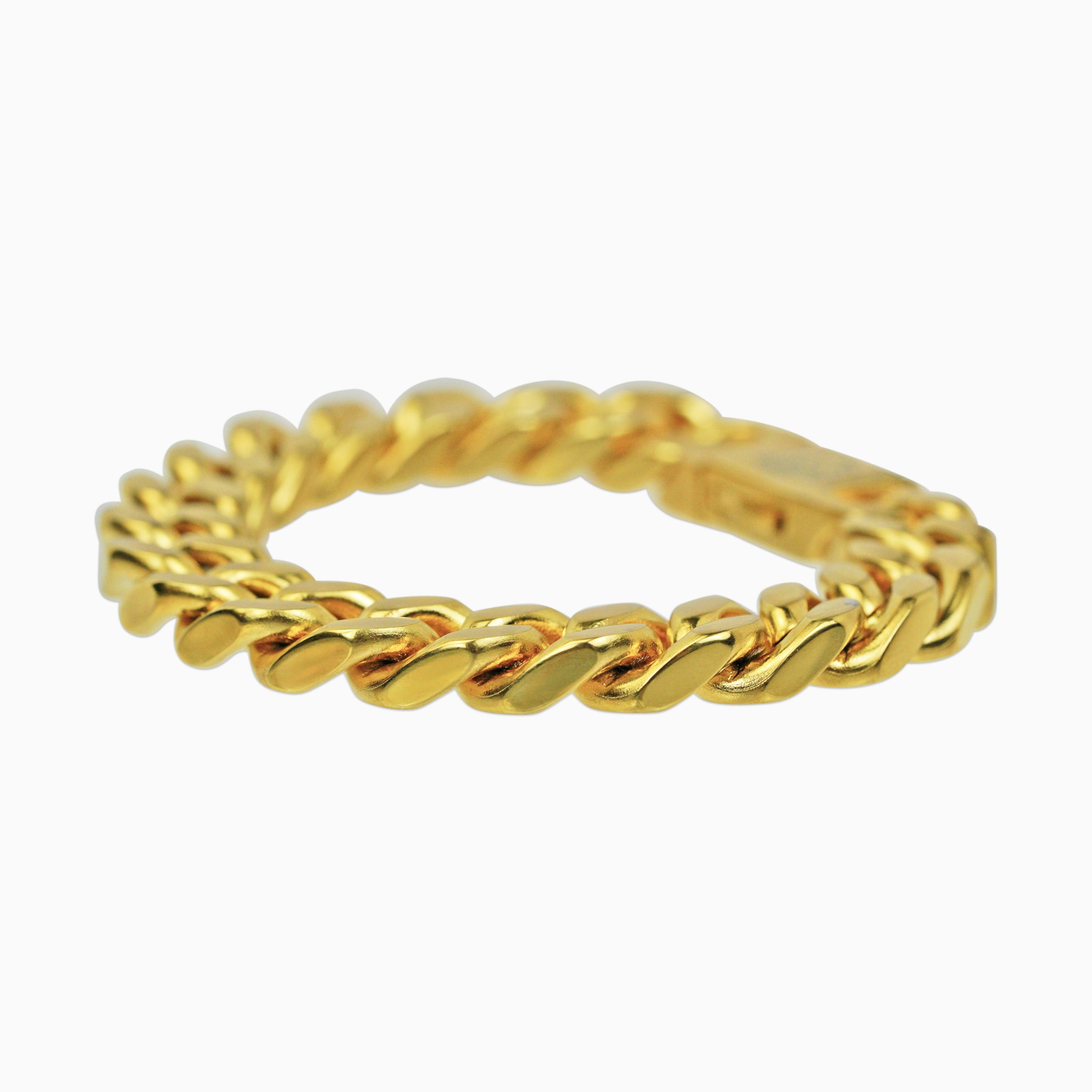 Brazalete Cubana Oro 18K Premium