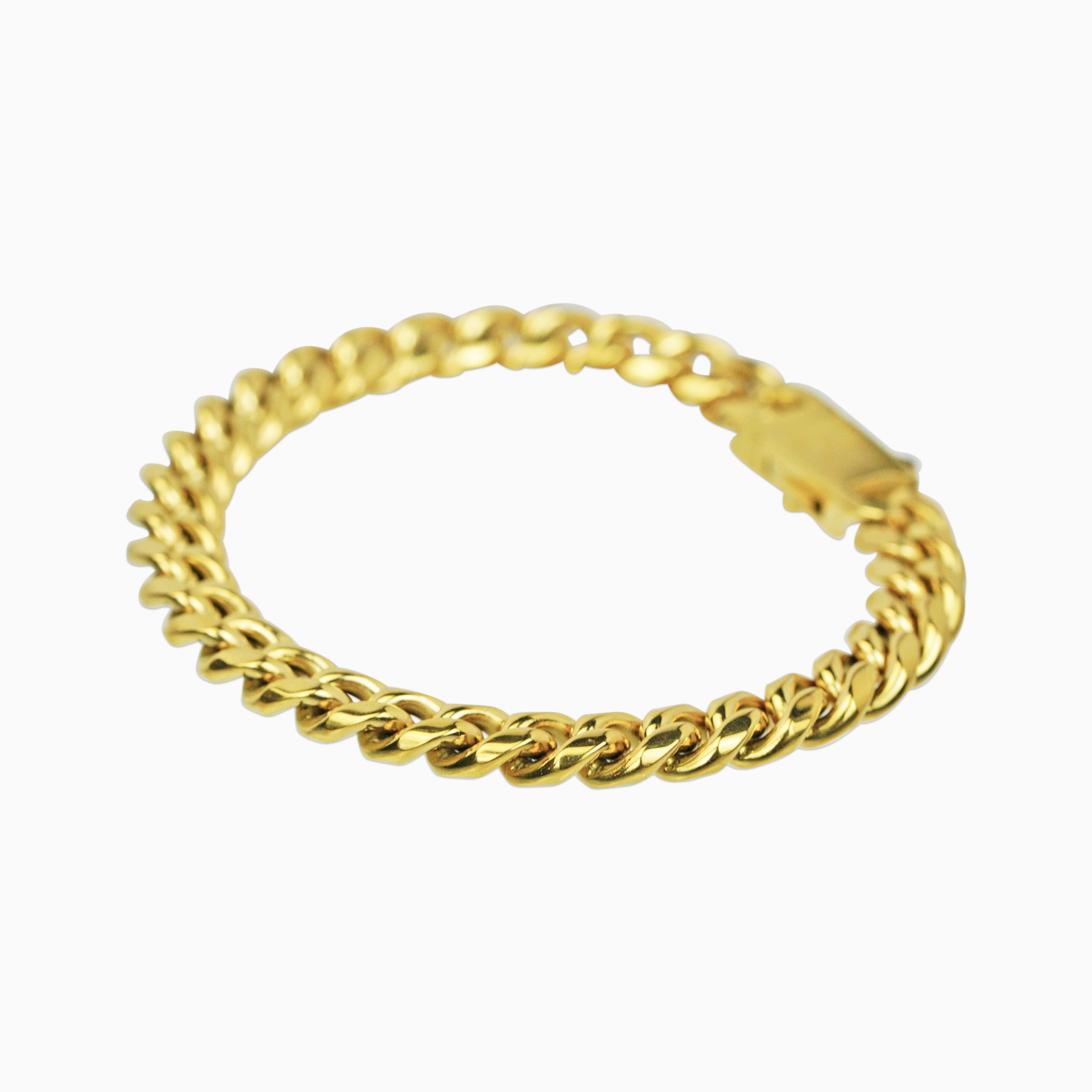 Brazalete Cubana Oro 18K Premium
