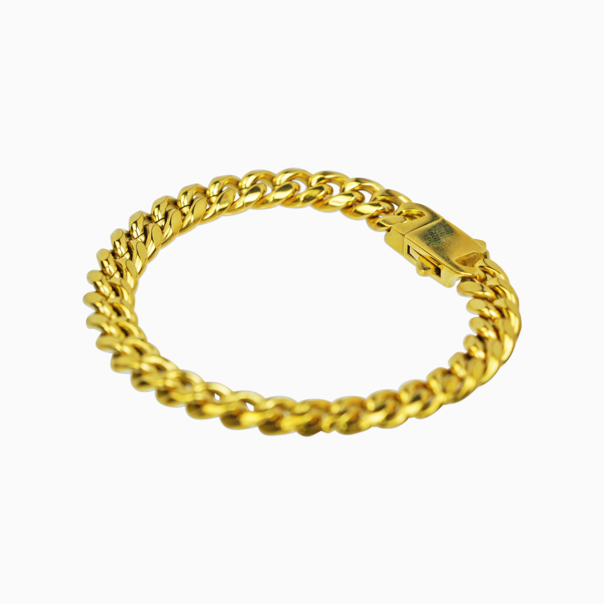Brazalete Cubana Oro 18K Premium