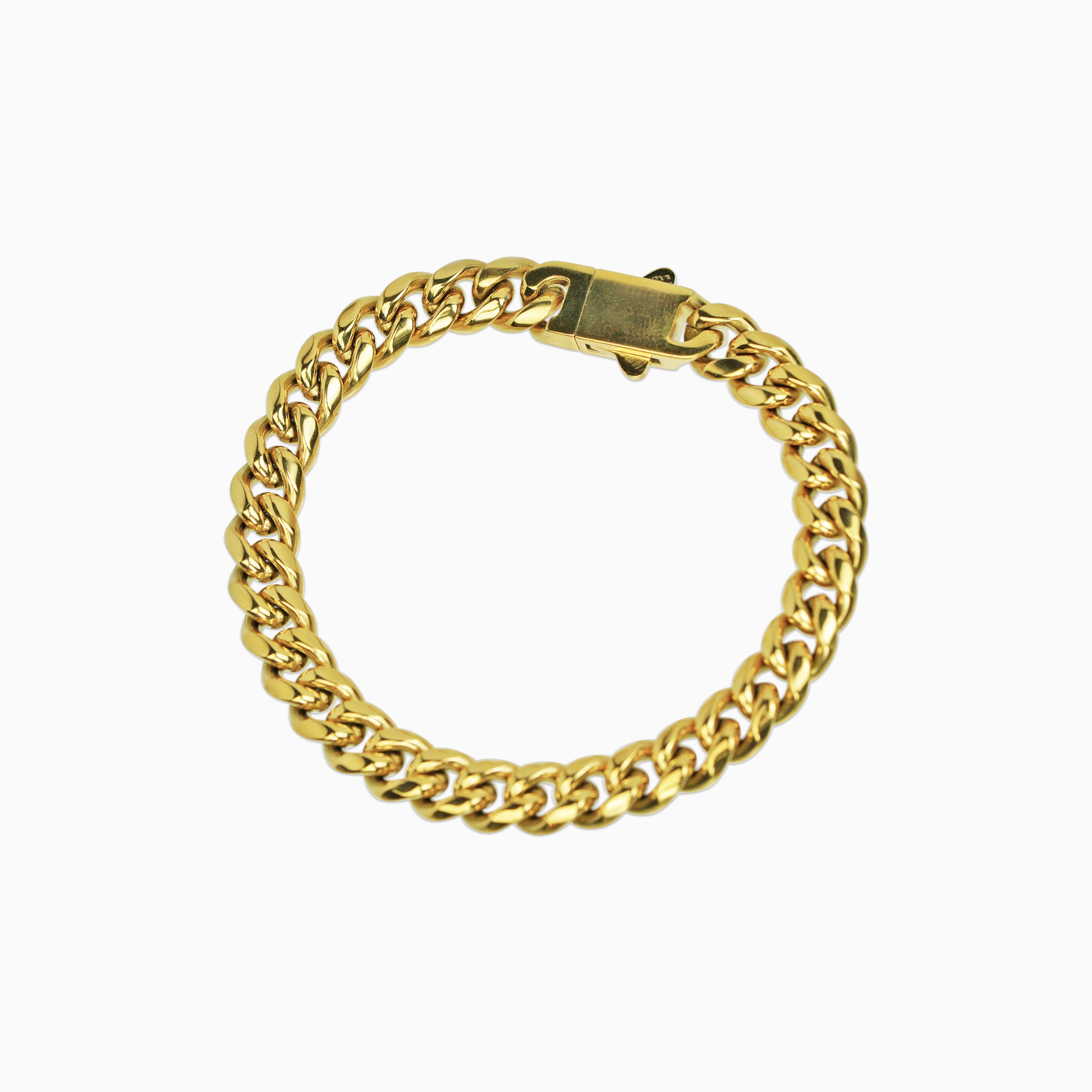 Brazalete Cubana Oro 18K Premium