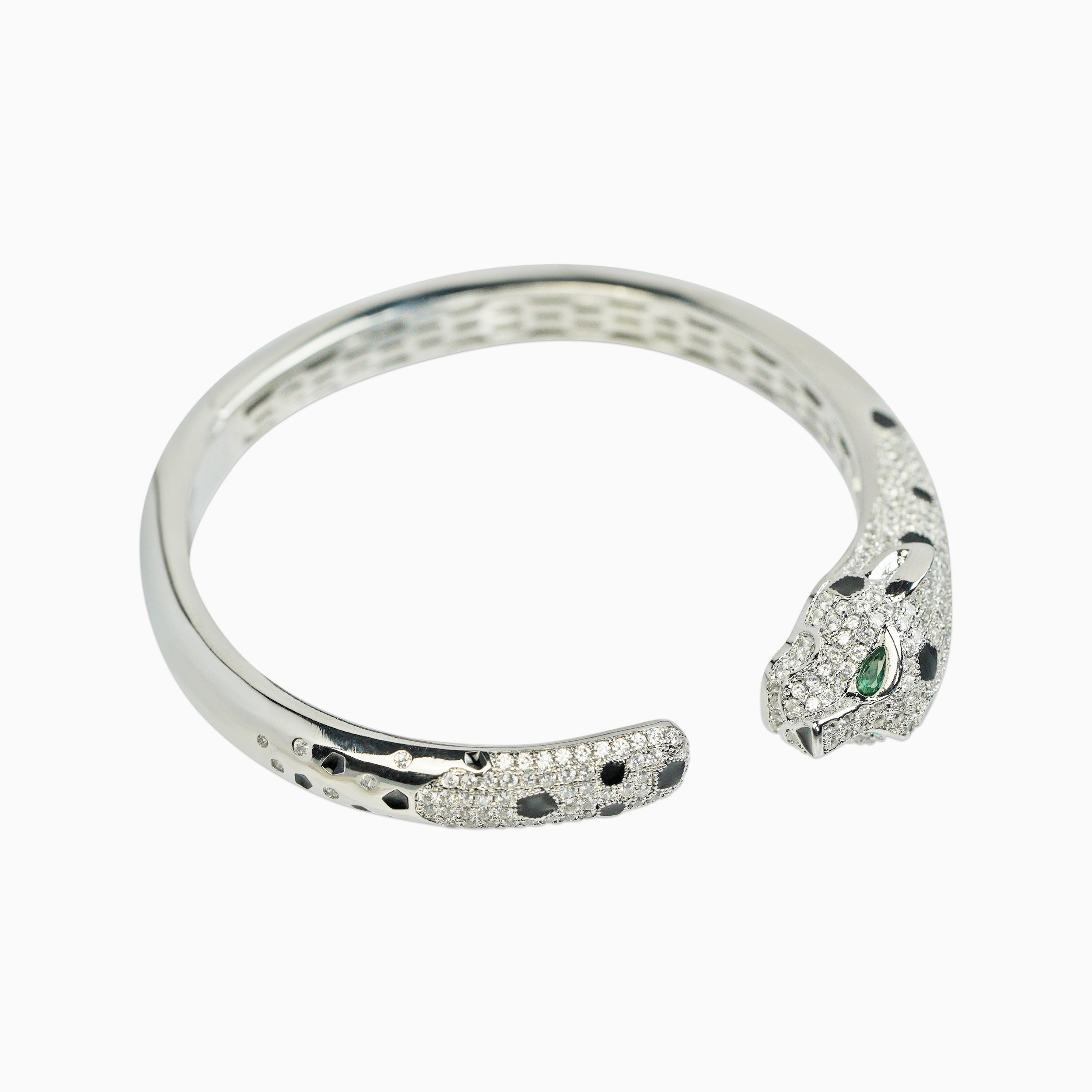 Brazalete Pantera Ice Oro Blanco