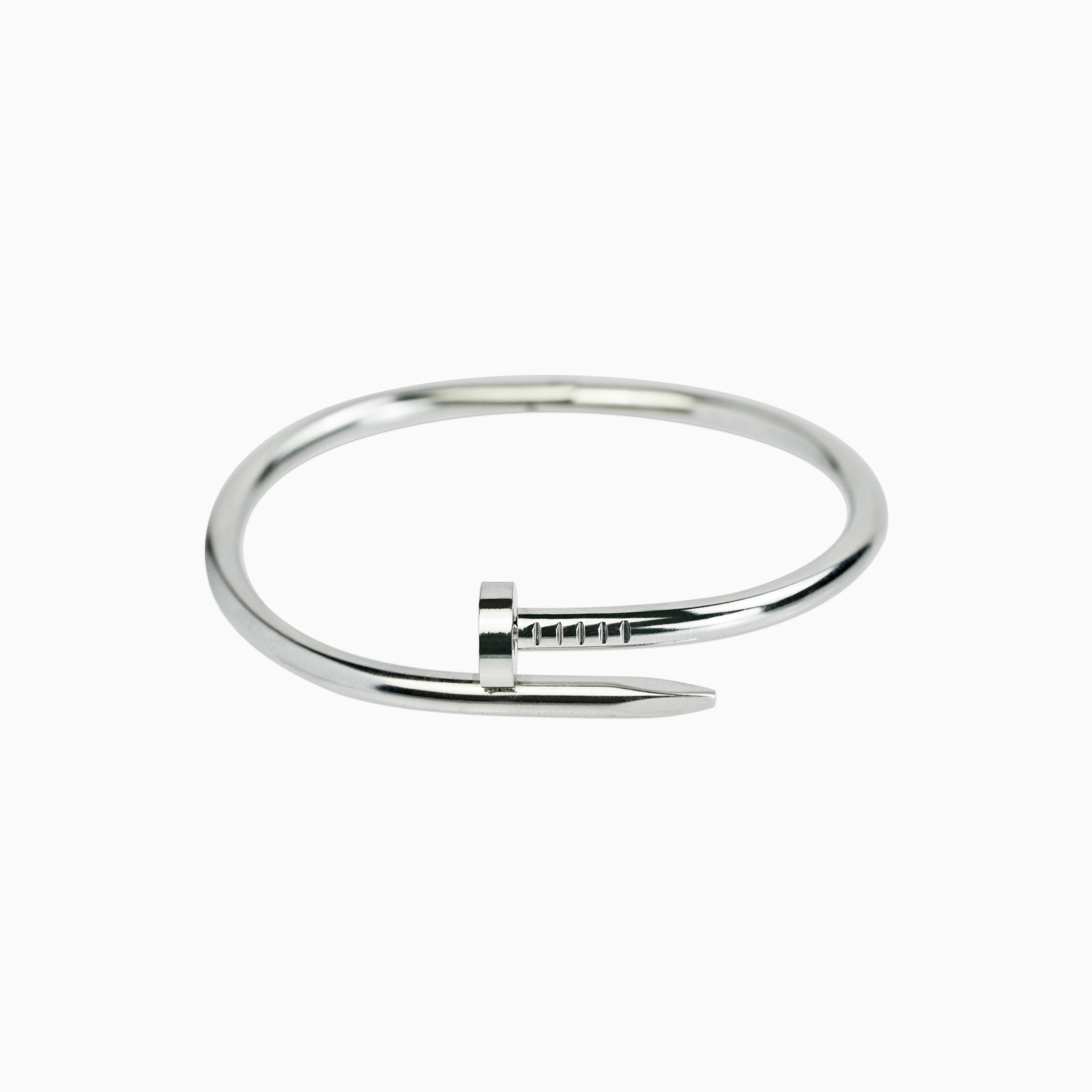 Brazalete Clavo Oro Blanco Mujer