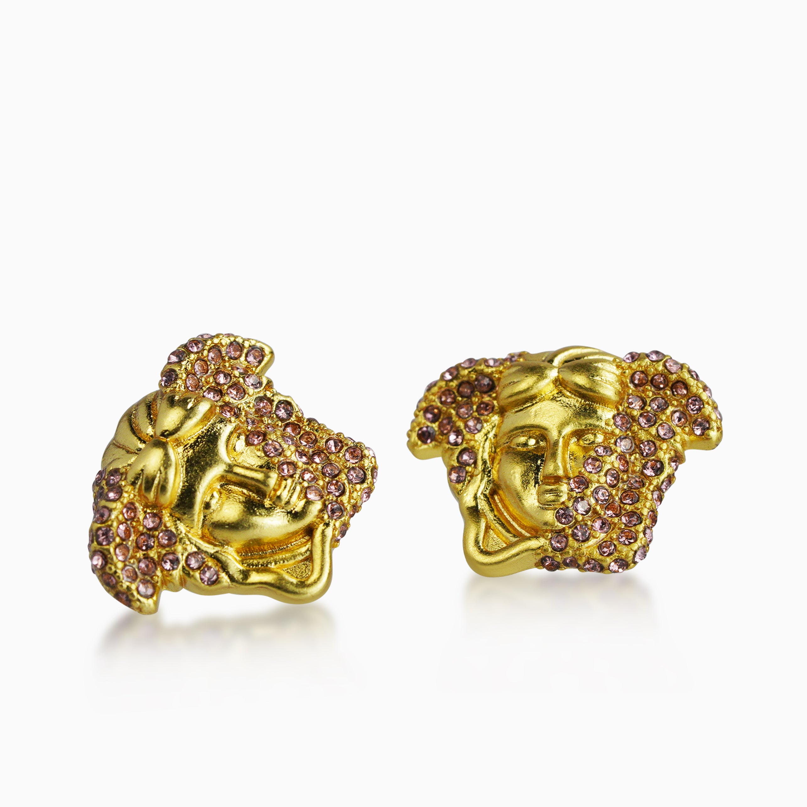 Pendientes Medusa Pearls Oro 18K