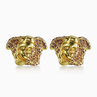 Pendientes Medusa Pearls Oro 18K