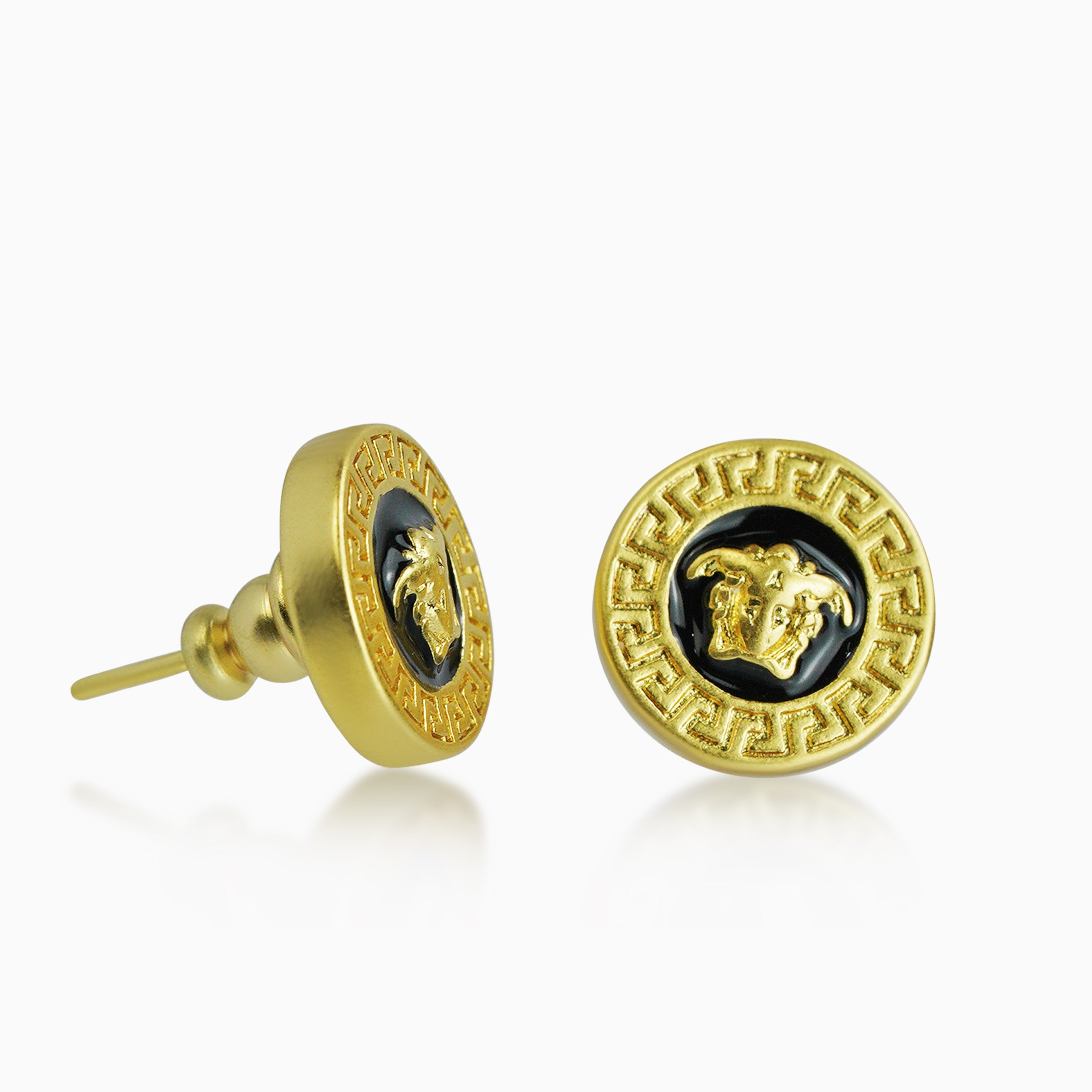 Pendientes Medusa Blackgold Oro 18K