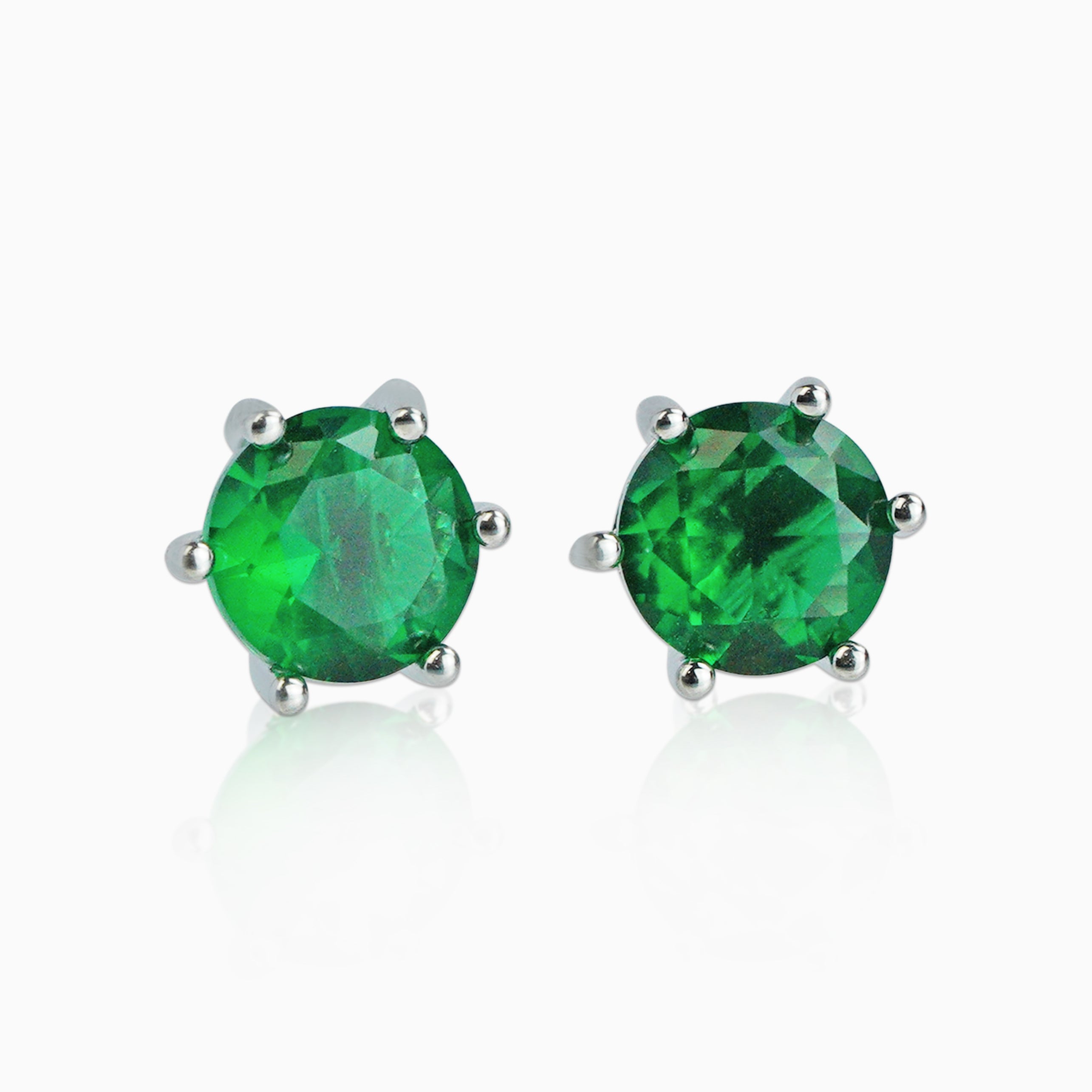 Green 925 Silver Earrings