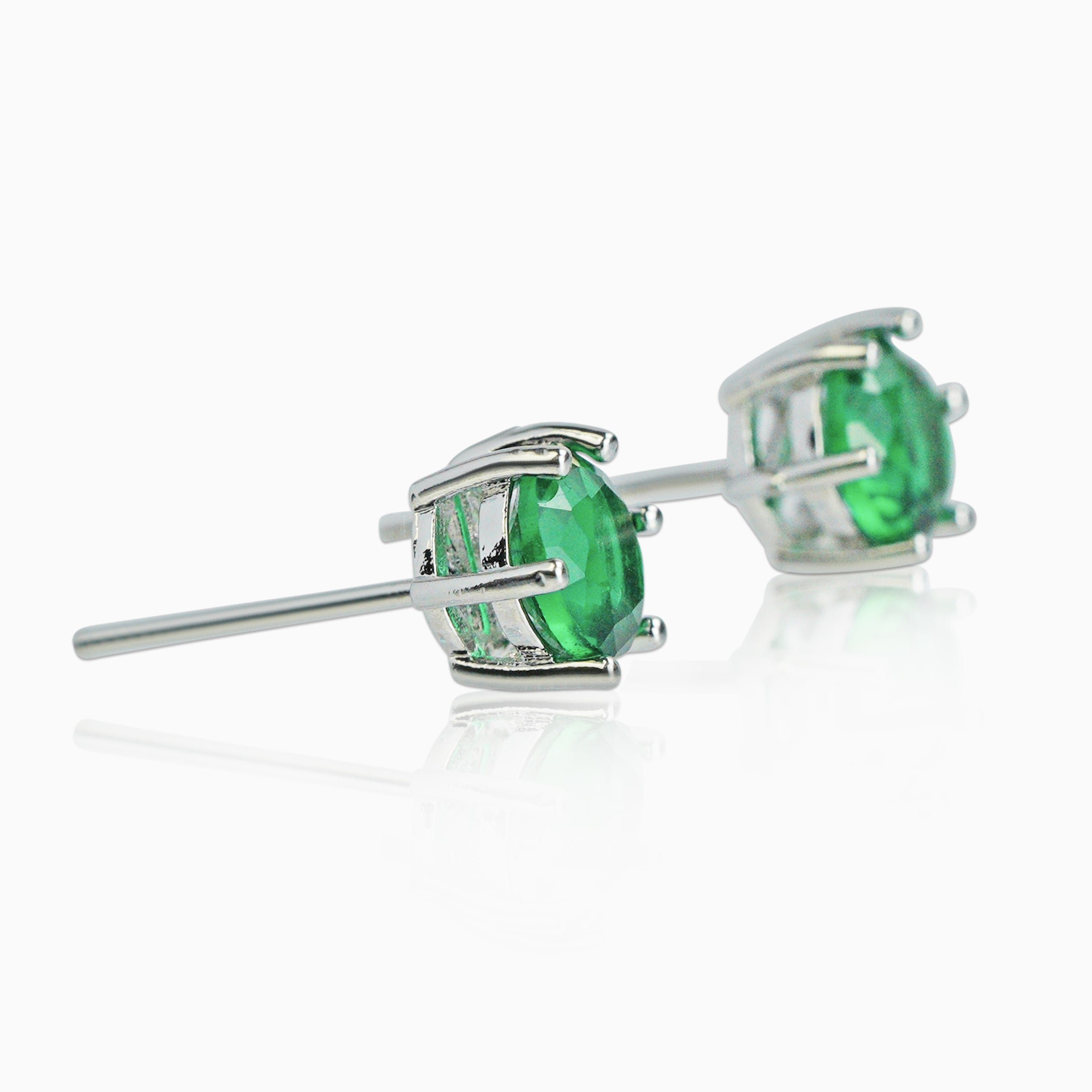 Green 925 Silver Earrings
