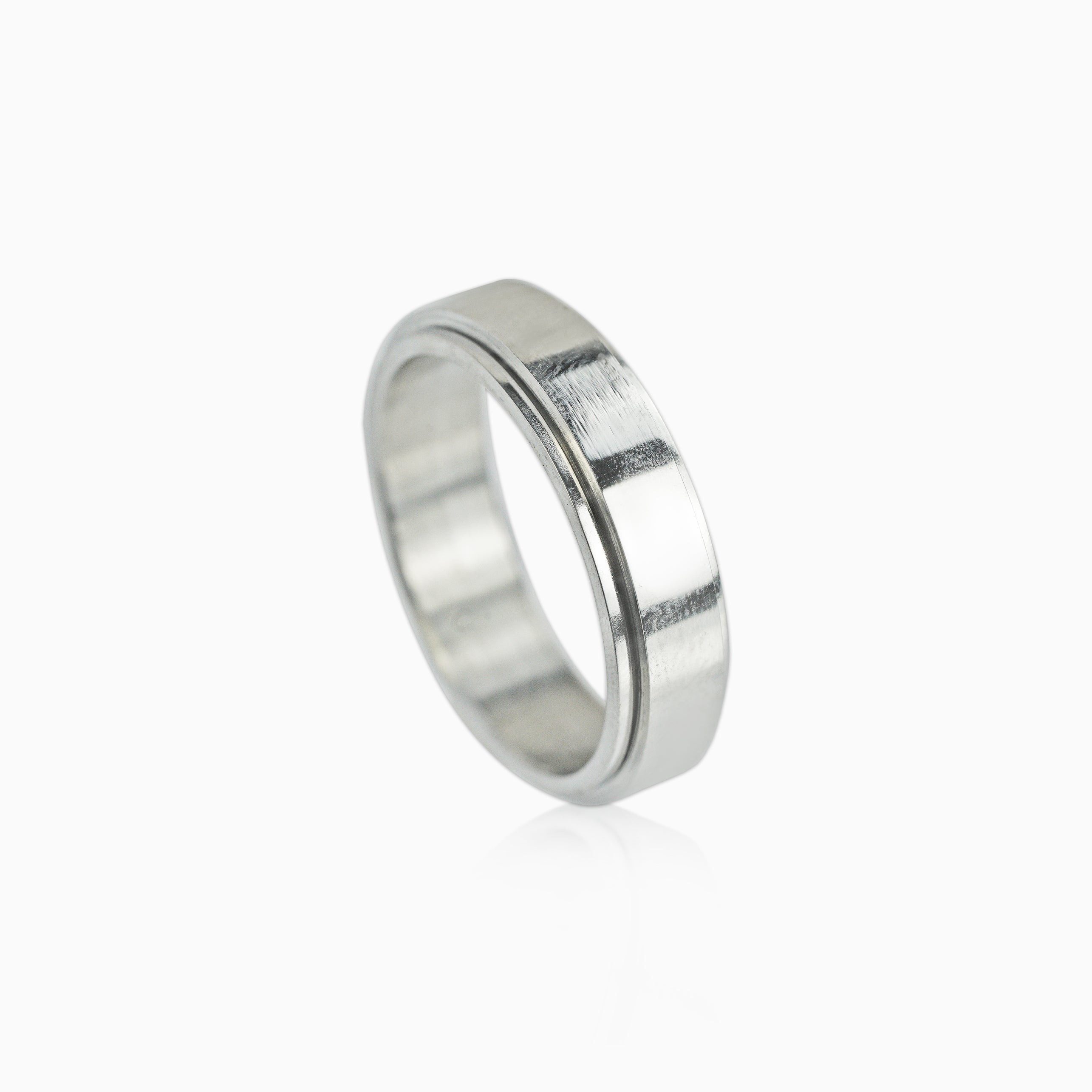 Anillo Rotable Basico Oro Blanco