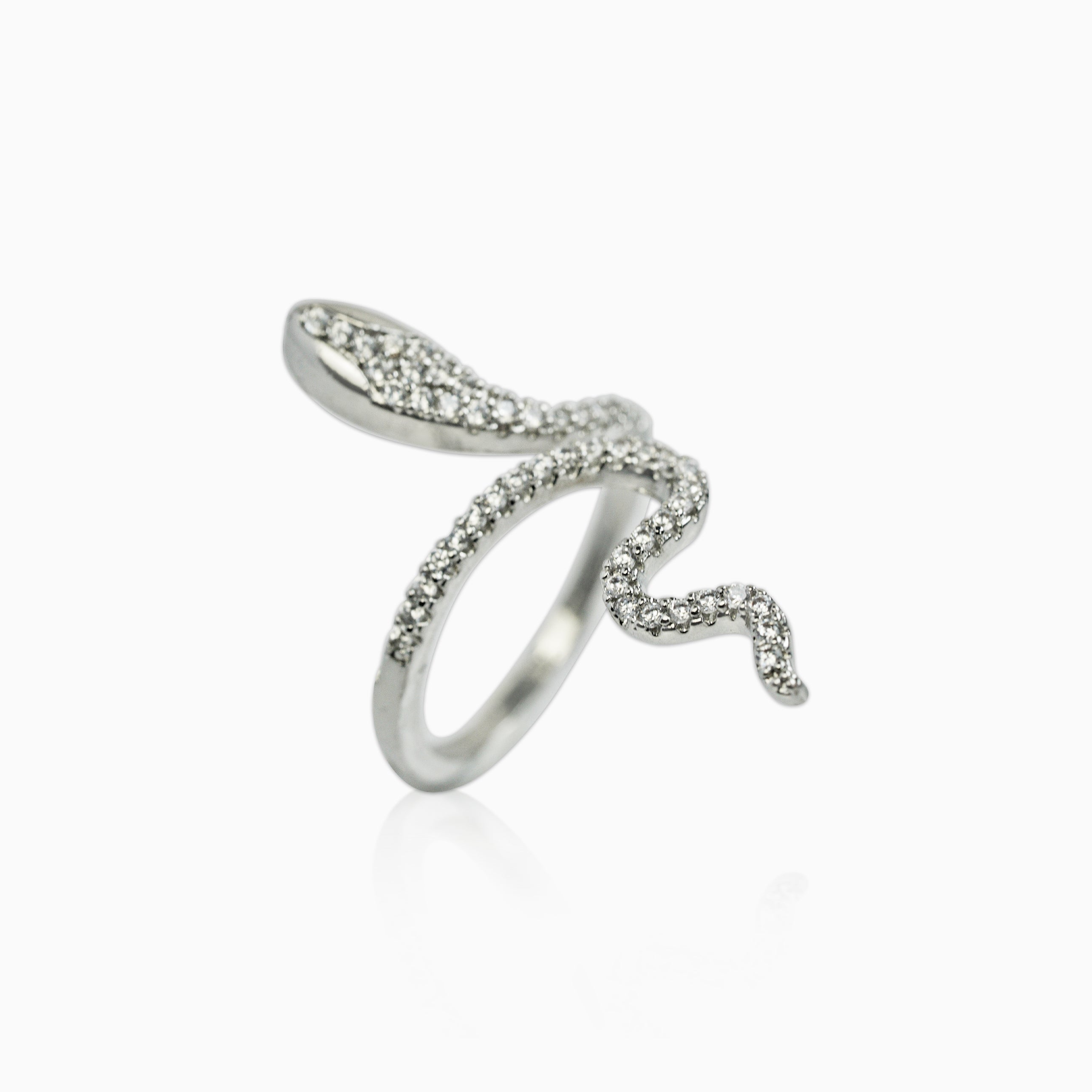 Anillo Serpiente Ice Oro Blanco