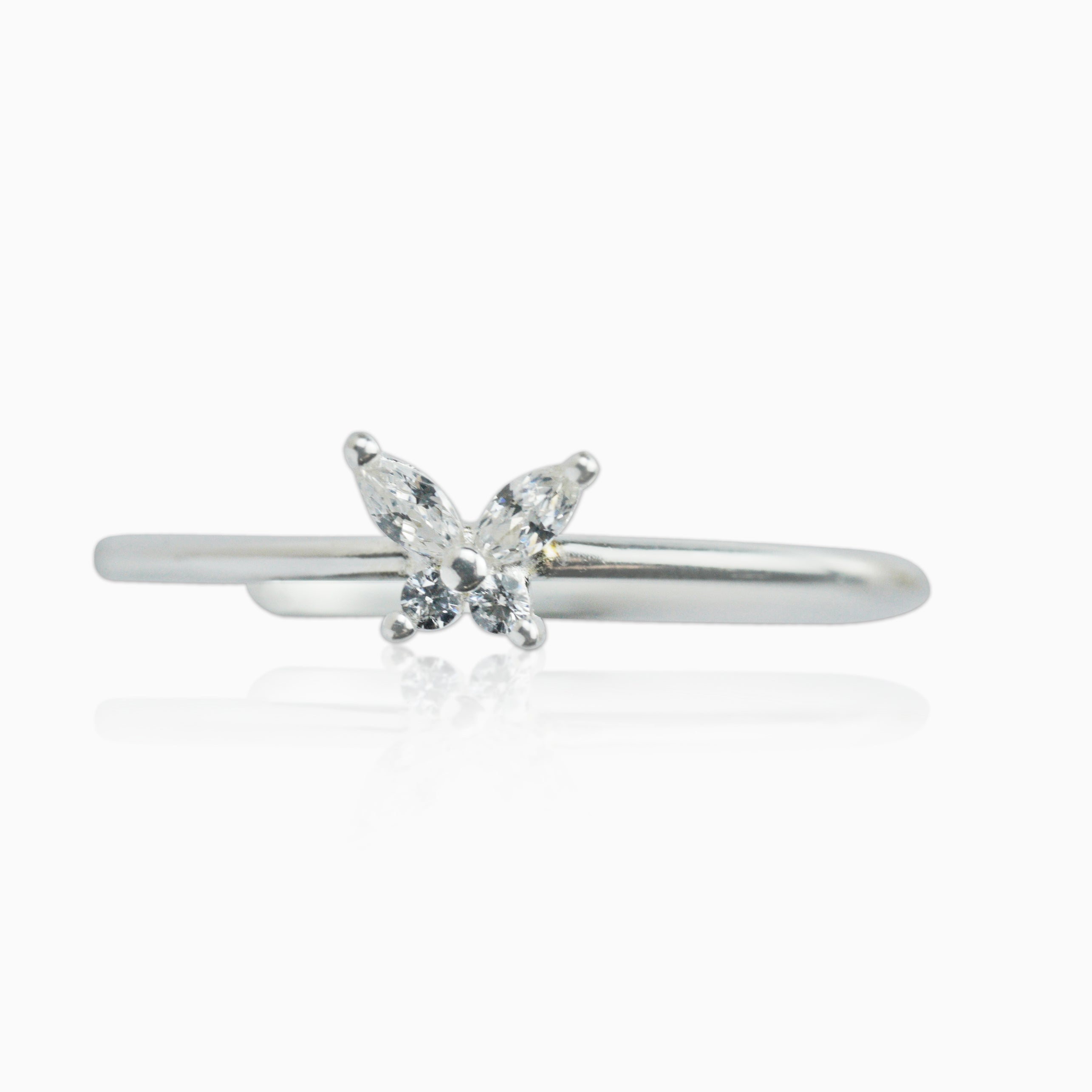 Anillo Mariposa Oro Blanco
