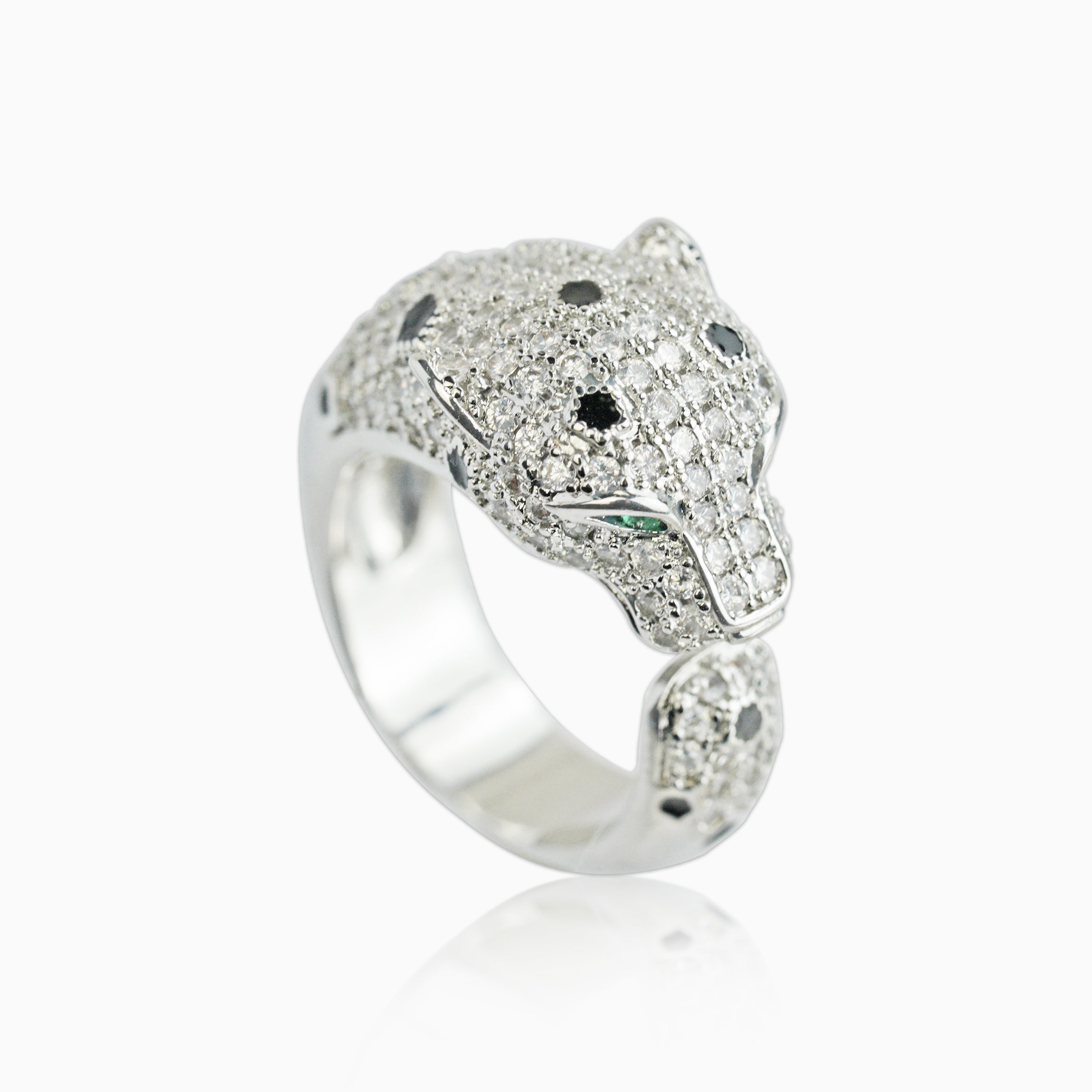 Anillo Pantera Ice Oro Blanco