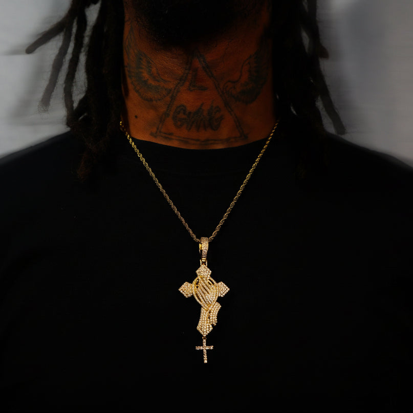 Ice Cross Pendant 18K Gold