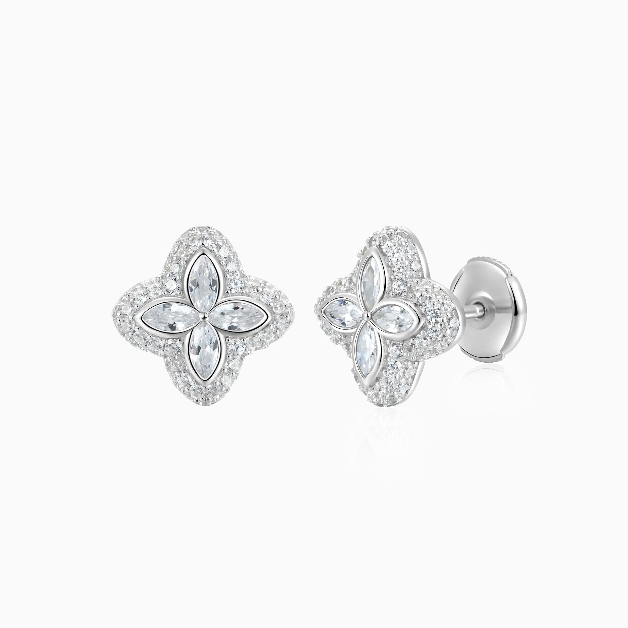 Pendientes Trebol Ice Plata 925