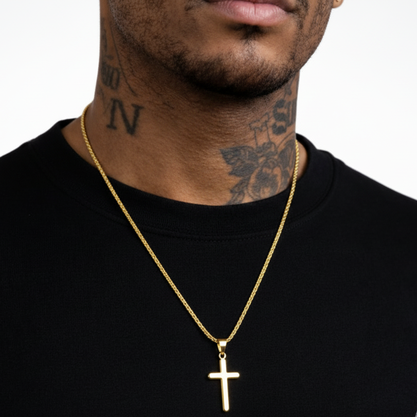 Colgante Cruz Rombo Oro 18K