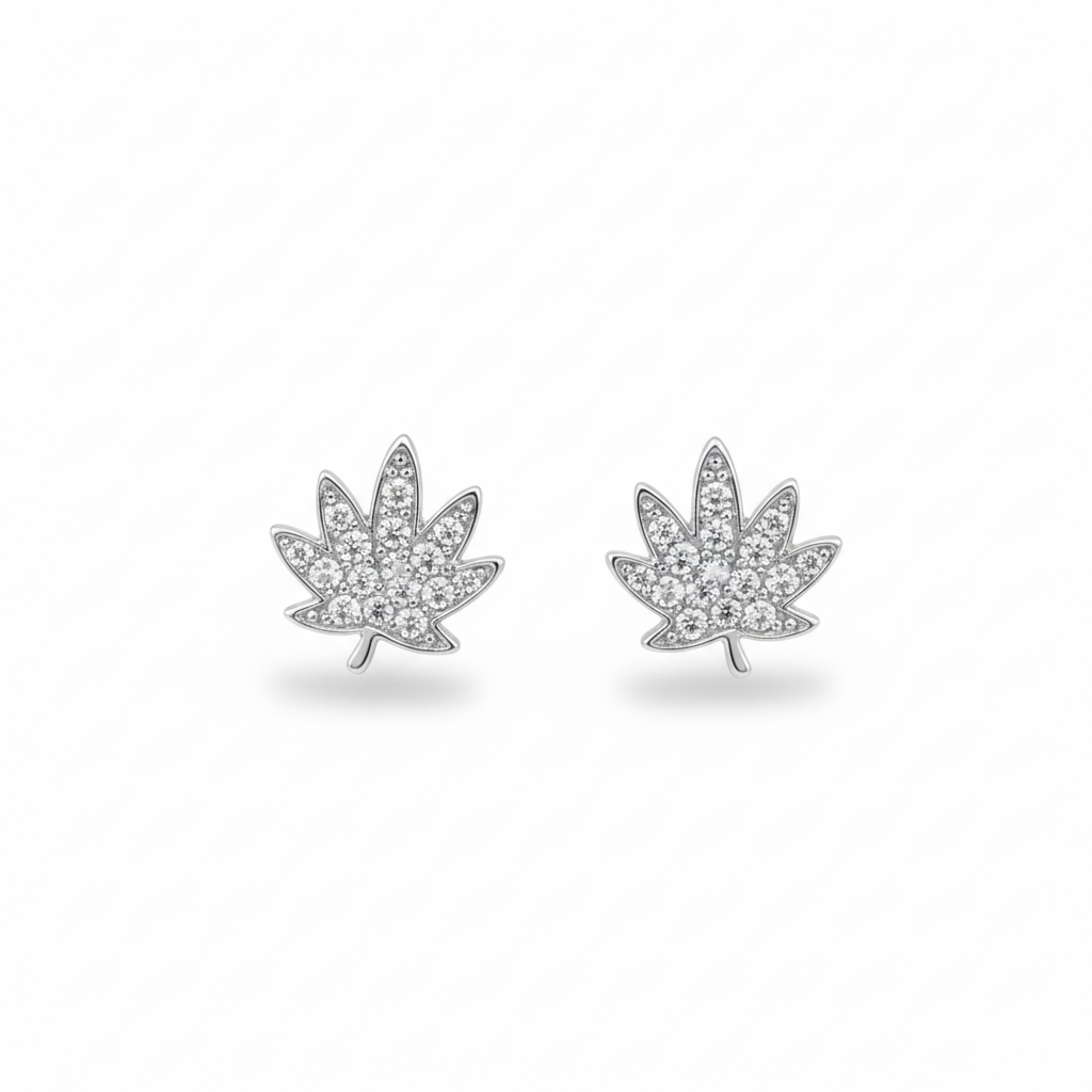 Weed Earrings 925 Silver