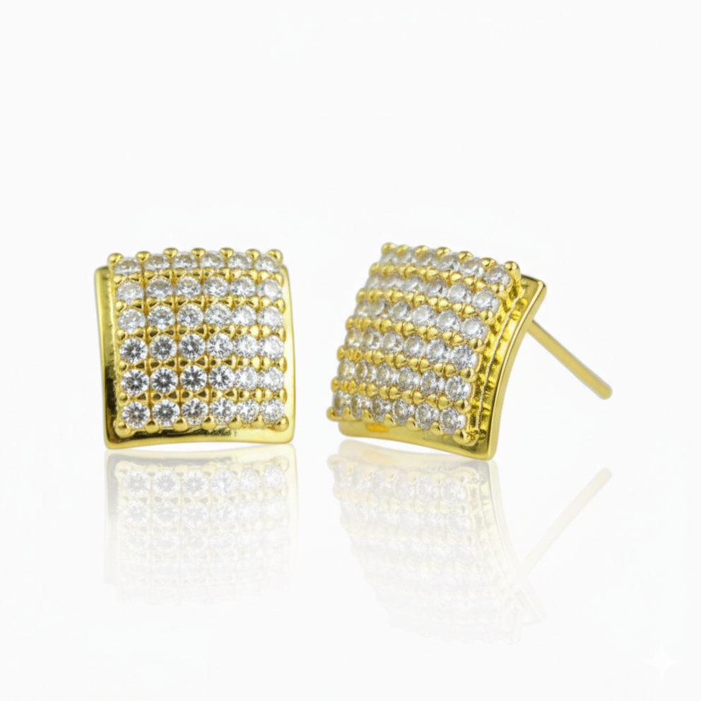 Pendientes Cuadrados Oro