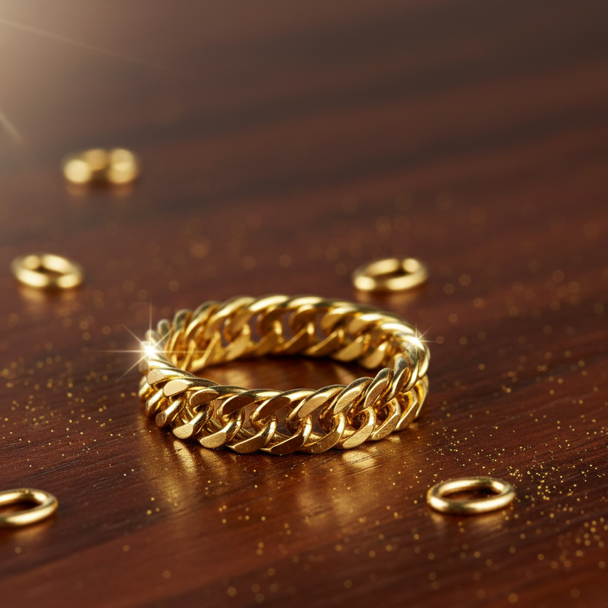 Anillo Cubana Oro 18K