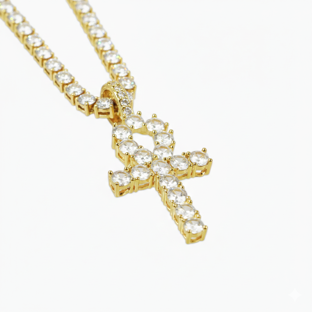 18K Gold Ankh Pendant