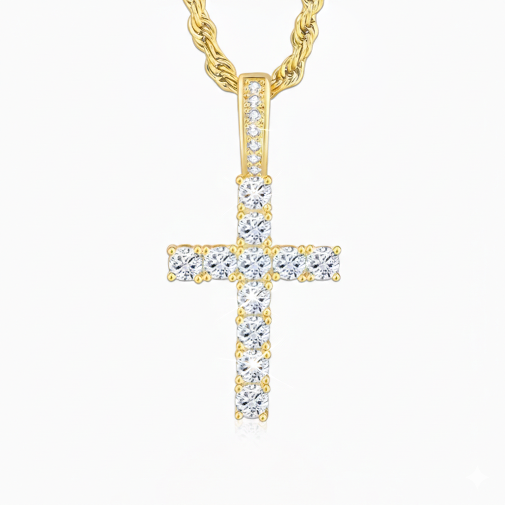 Ice Cross Pendant – 18K Gold by Ice Baby