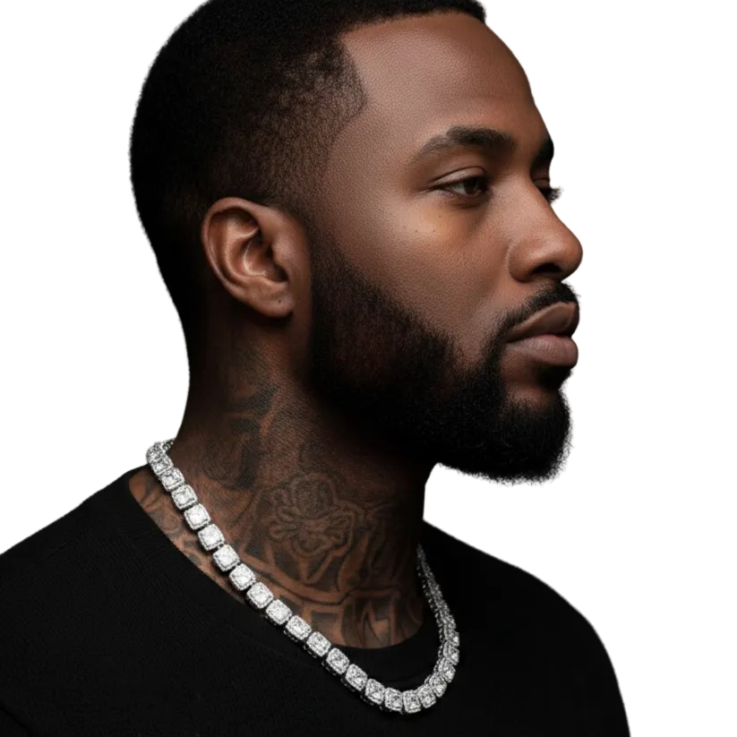 Cadena Baguettes Class 10mm Oro Blanco