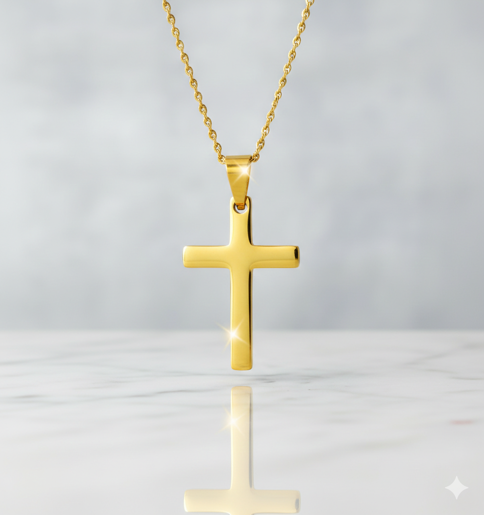 18K Gold Basic Micro Cross Pendant