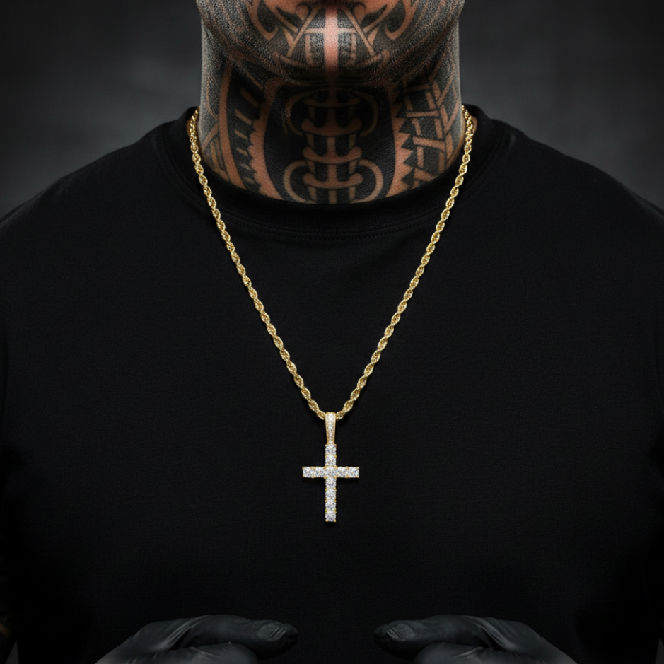 18K Gold Cross Pendant