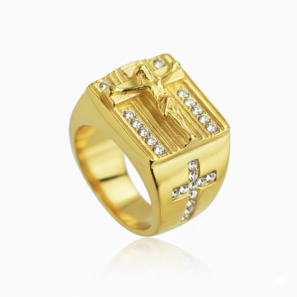 Anillo Blessed Cruz Hombre Oro 18K – foto 3