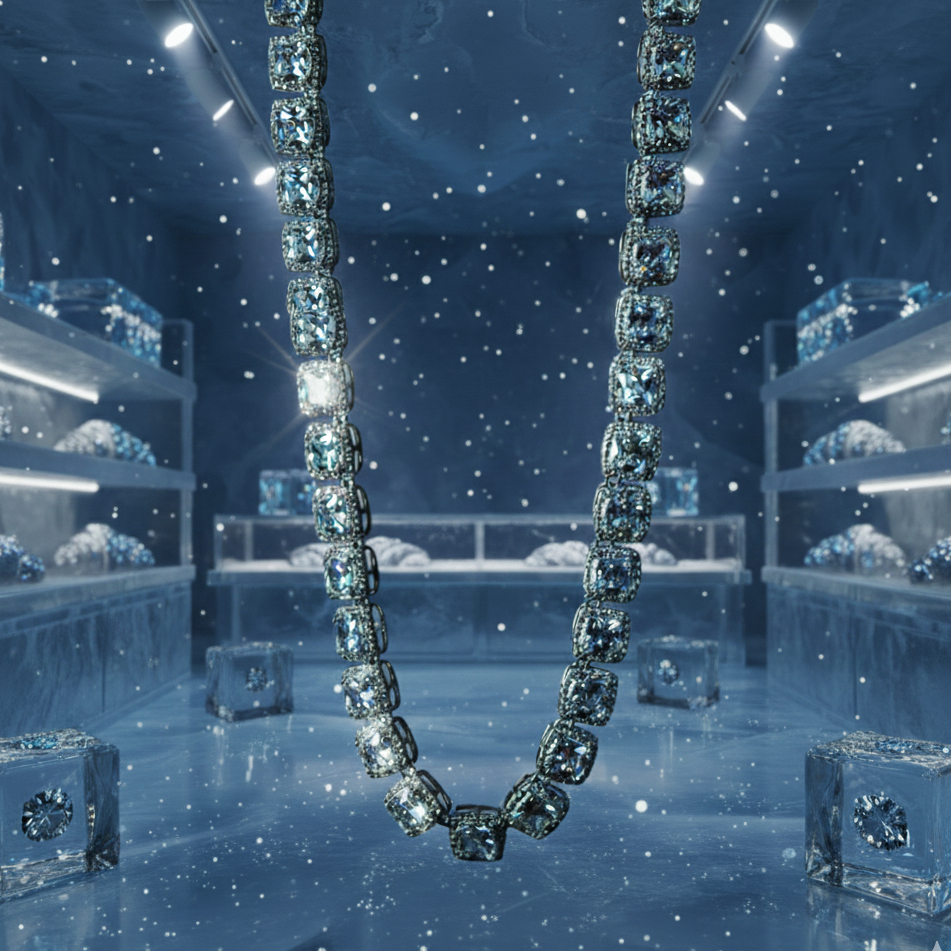 Cadena Baguettes Class 10mm Oro Blanco