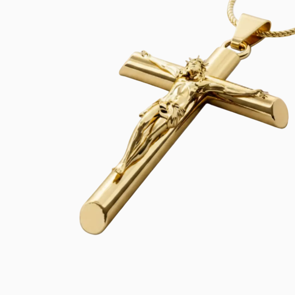18K Gold Crucifix Pendant