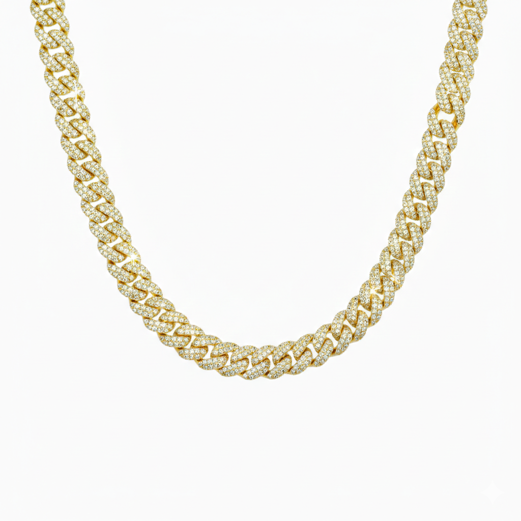 Ice Cuban Chain 10mm 18K Gold