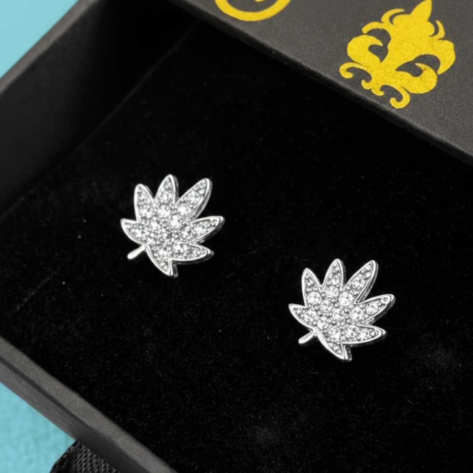 Weed Earrings 925 Silver