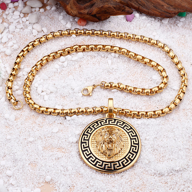 Colgante Medalla Leon Chapada En Oro De 18 K Oro 18K