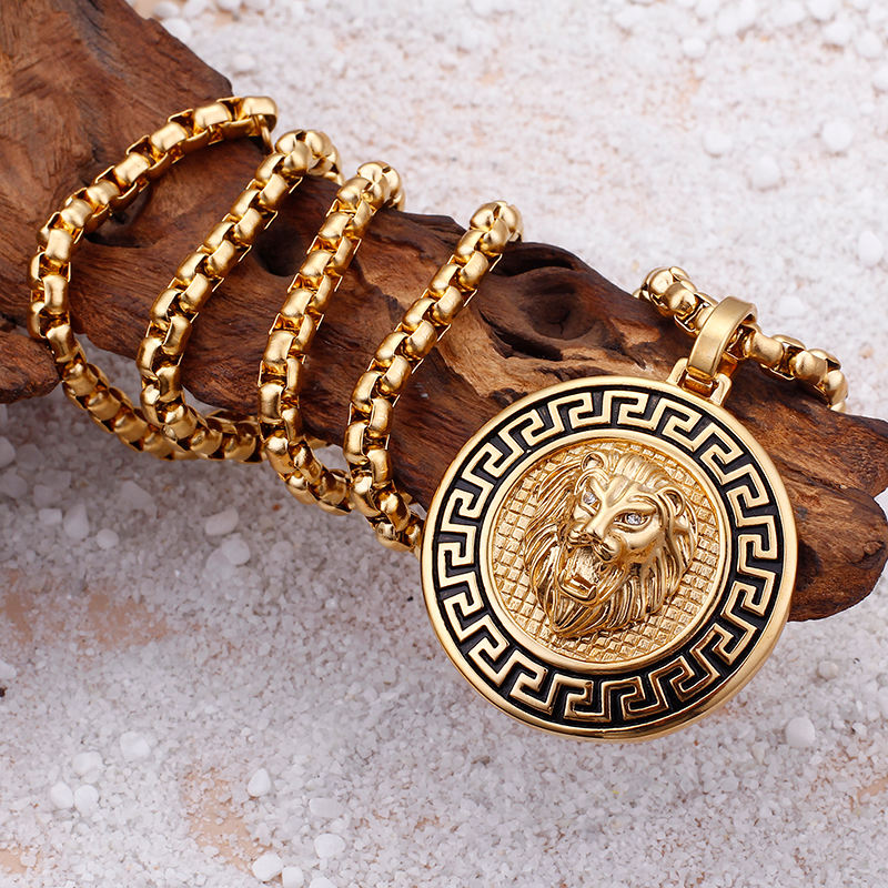 Colgante Medalla Leon Chapada En Oro De 18 K Oro 18K