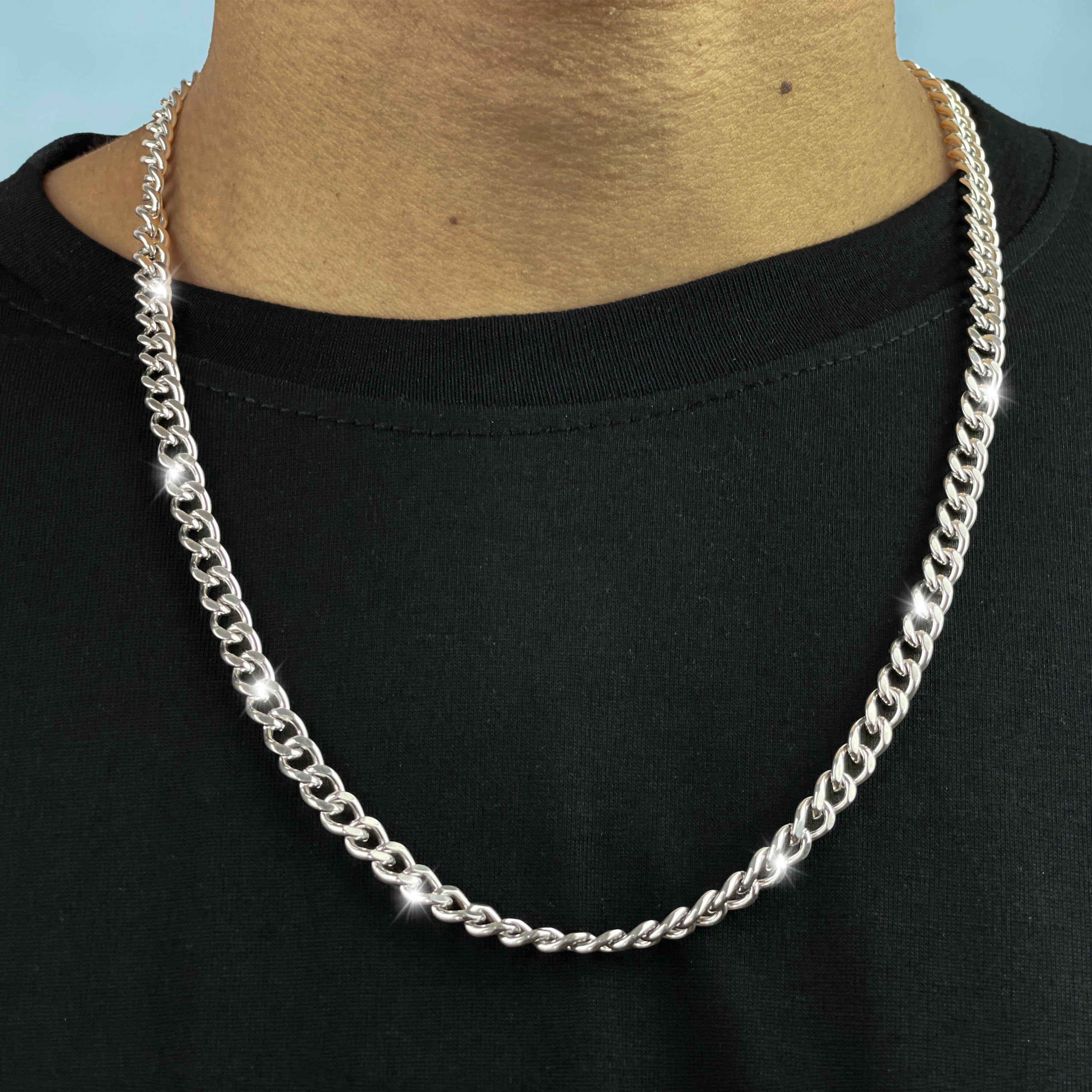 Cadena Cubana 6 Mm Florida Oro Blanco