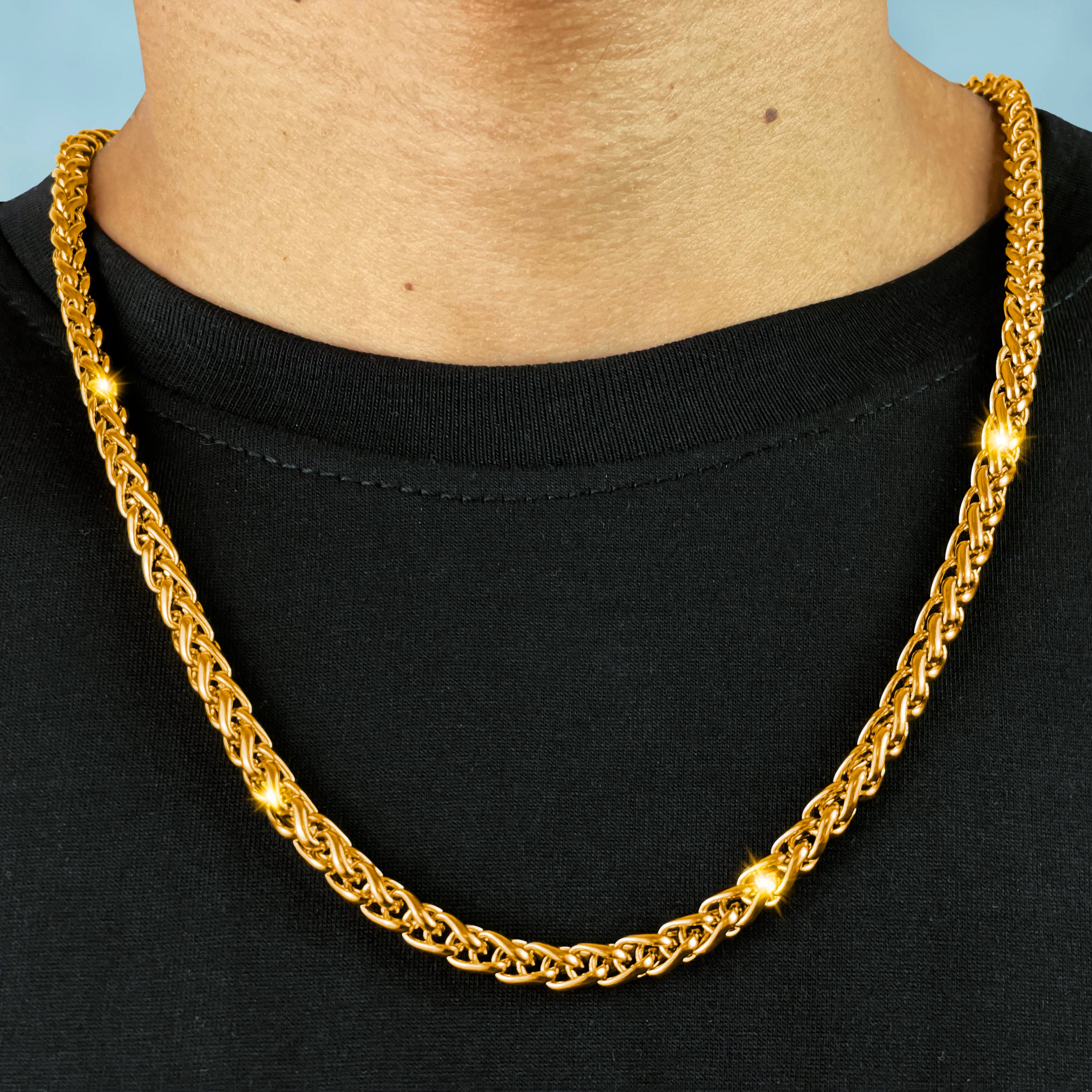 Cadena Franco De 6 Mm Chapada En Oro De 18 K Oro 18K