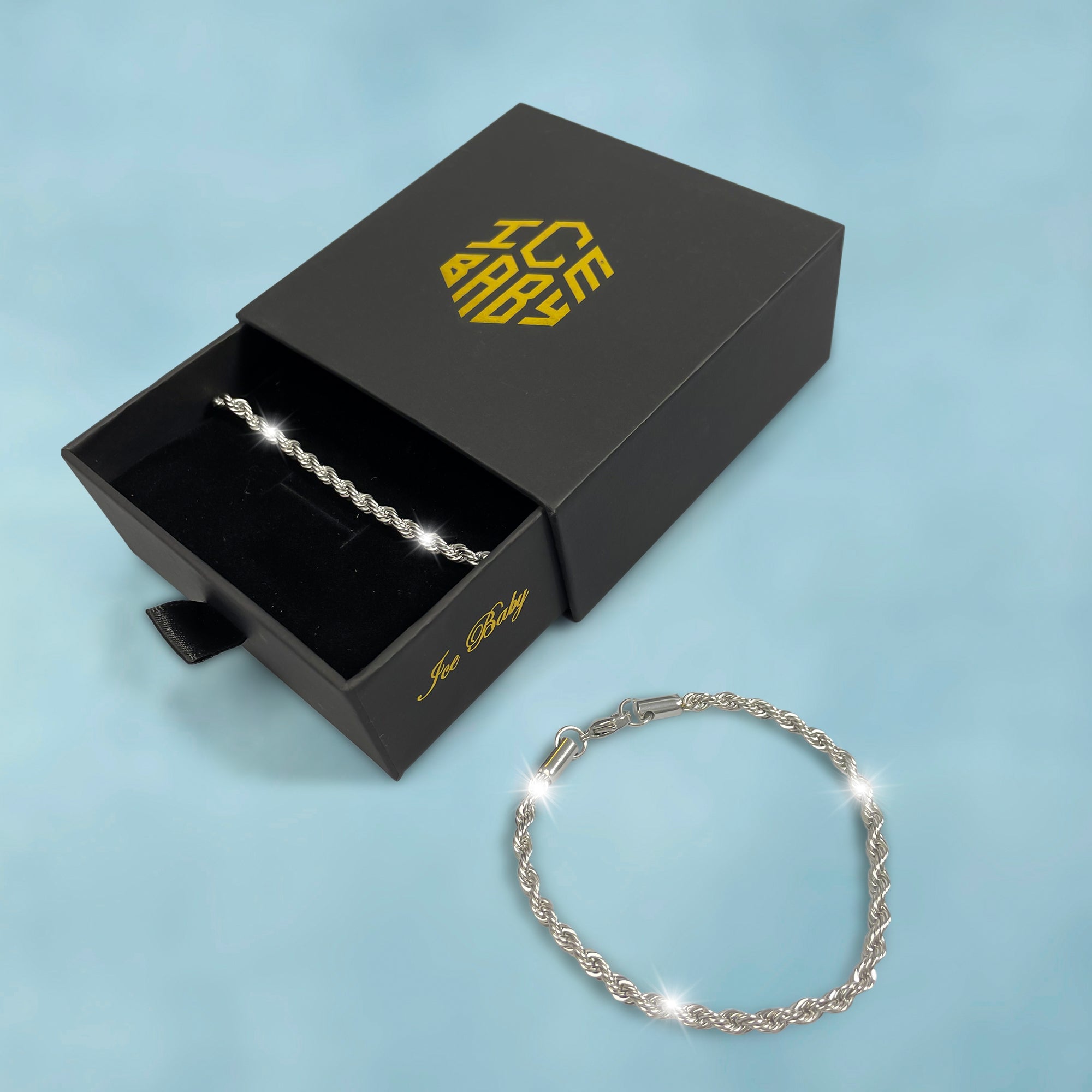 Brazalete Rope 4 Mm Oro Blanco