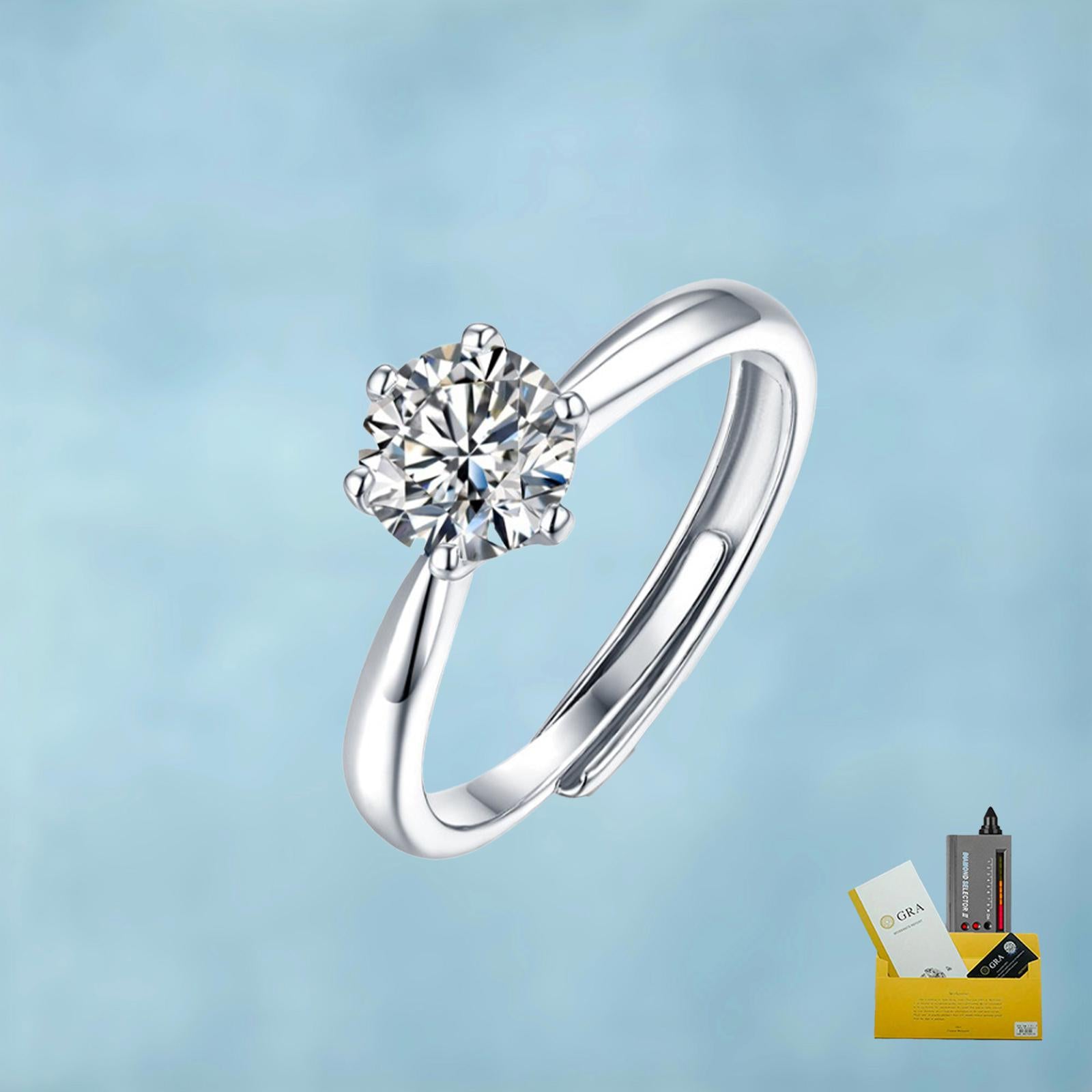 Anillo VVS Moissanite + Plata 925 Mujer