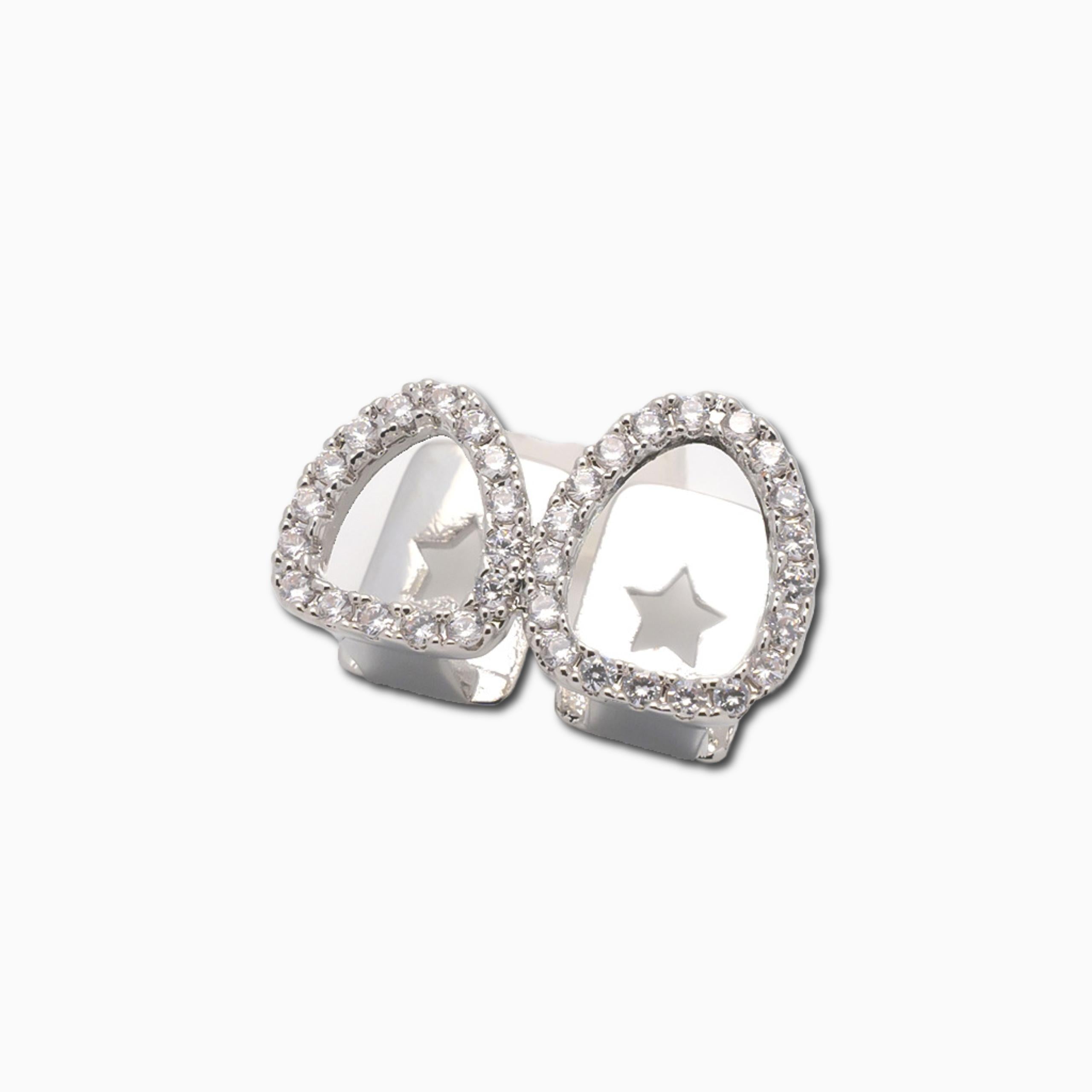 Grillz 2 Dientes Oro Blanco