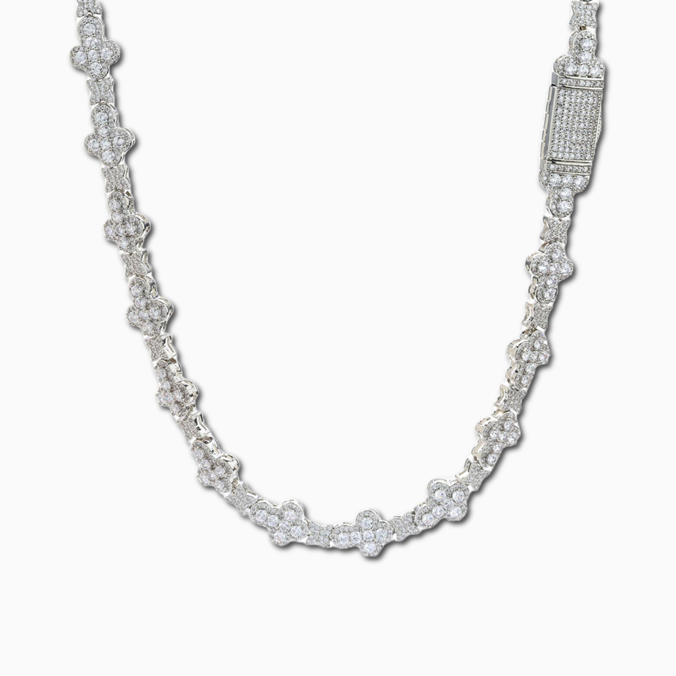 Cadena Cross Oro Blanco