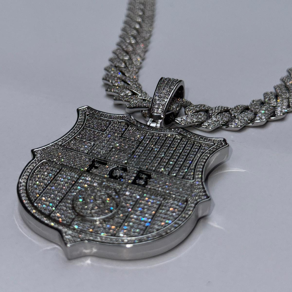 Colgante FC Barcelona Oro Blanco