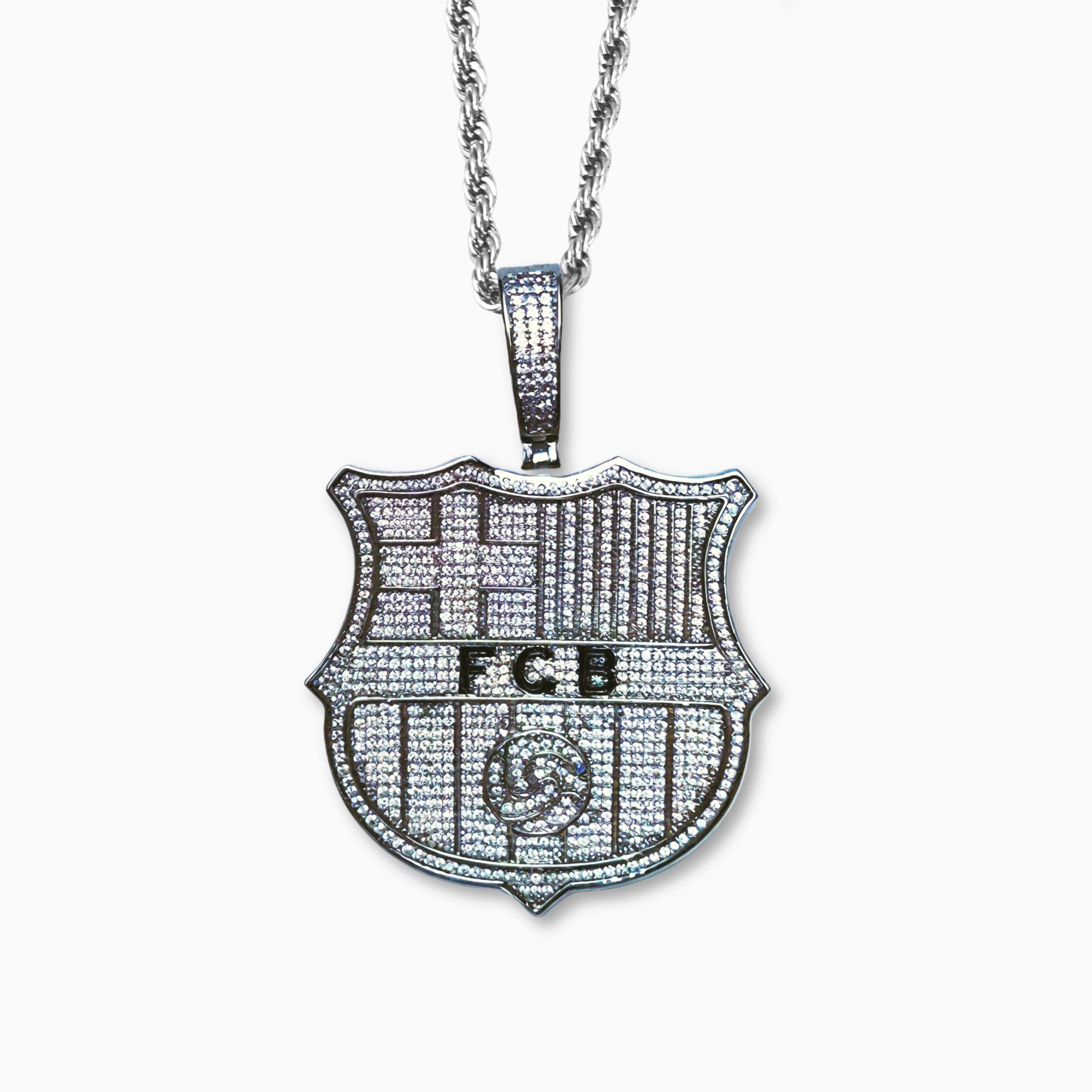 Colgante FC Barcelona Oro Blanco