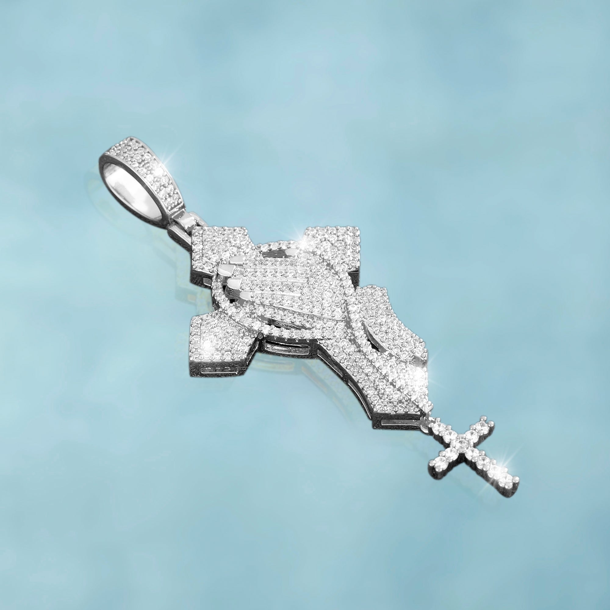 Colgante Ice Cross Oro Blanco