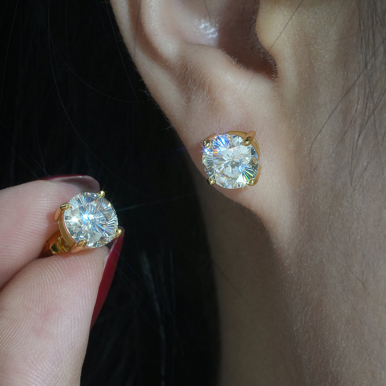 Pendientes Classic VVS Moissanite + Plata 925