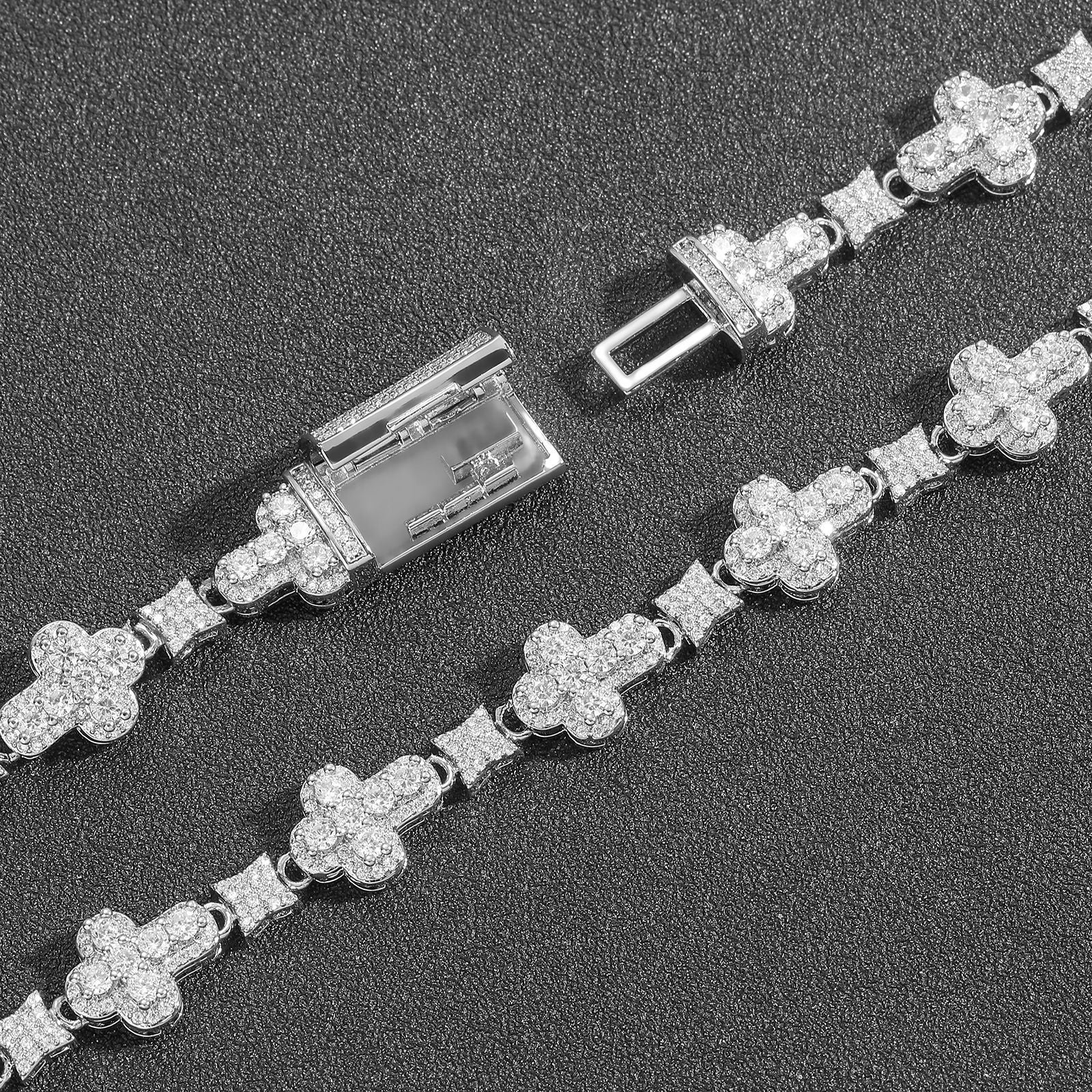 Cadena Cross Oro Blanco