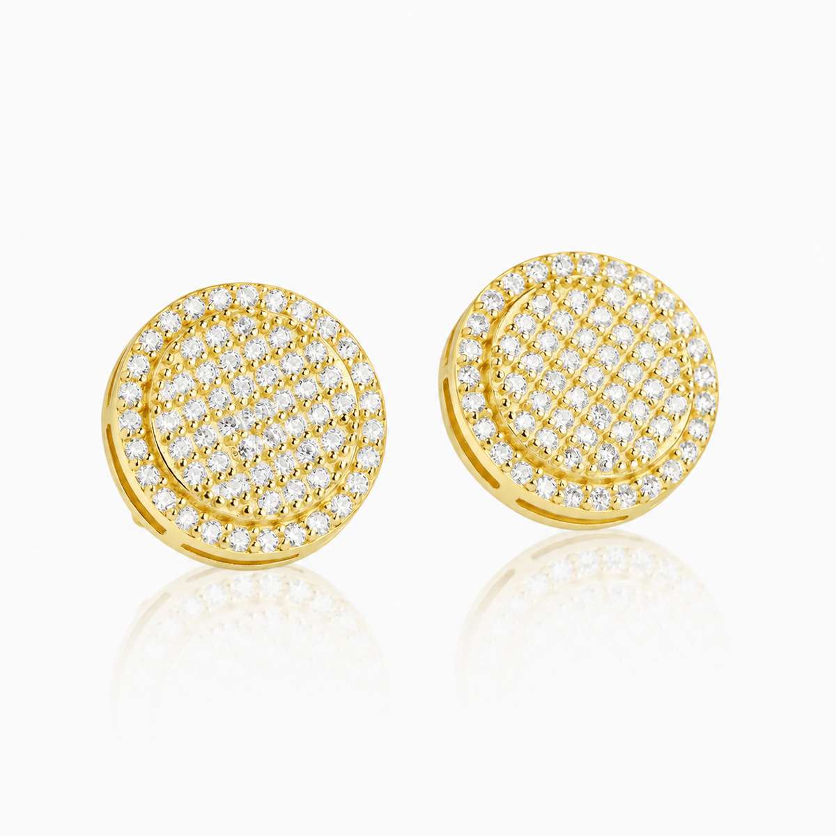 Pendientes Superstar VVS Moissanite + Plata 925 Oro 18K