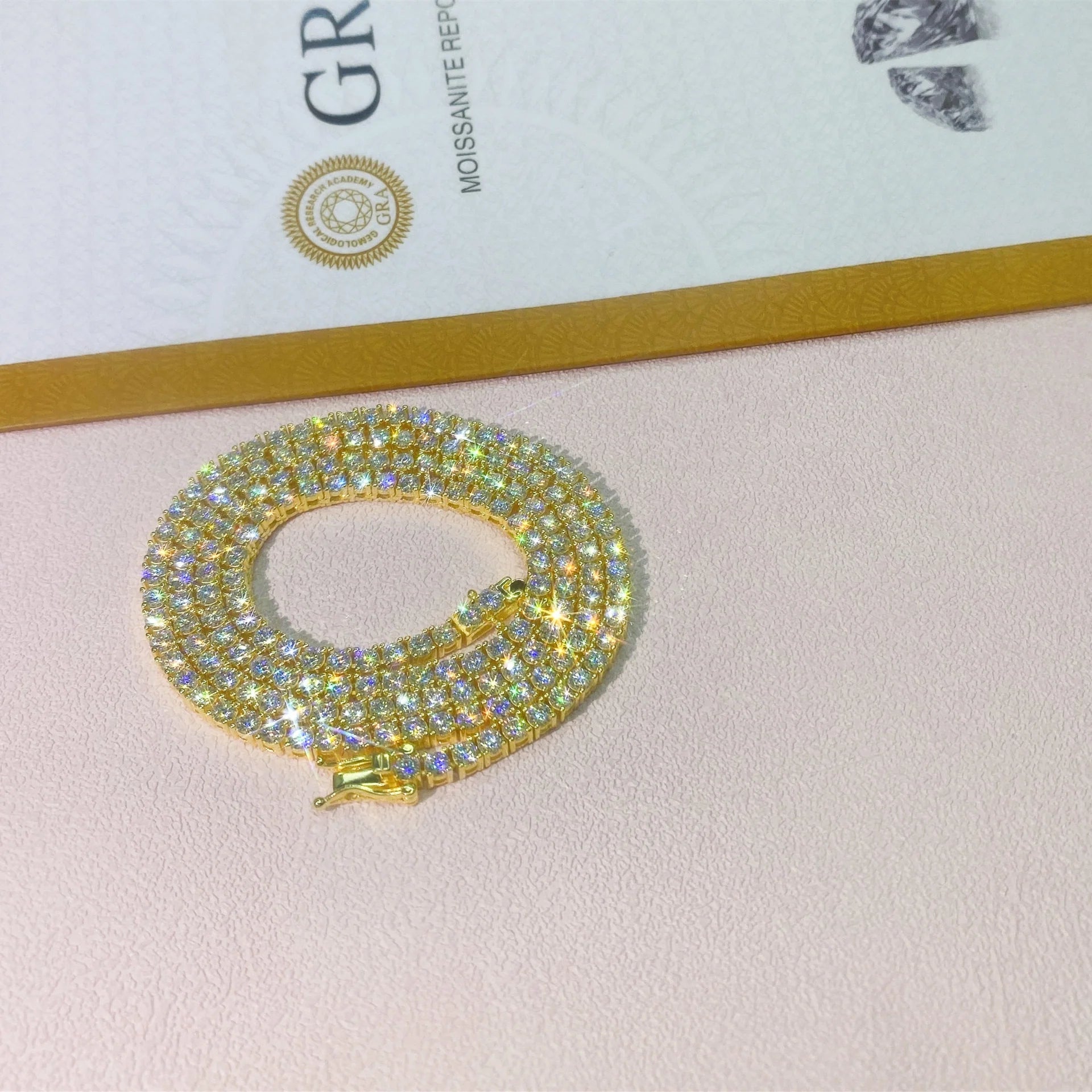 Cadena Tenis VVS Moissanite Oro 18K