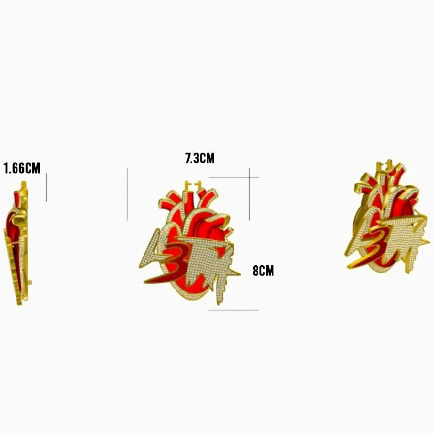 Small L3tra Pendant – 18K Gold size guide