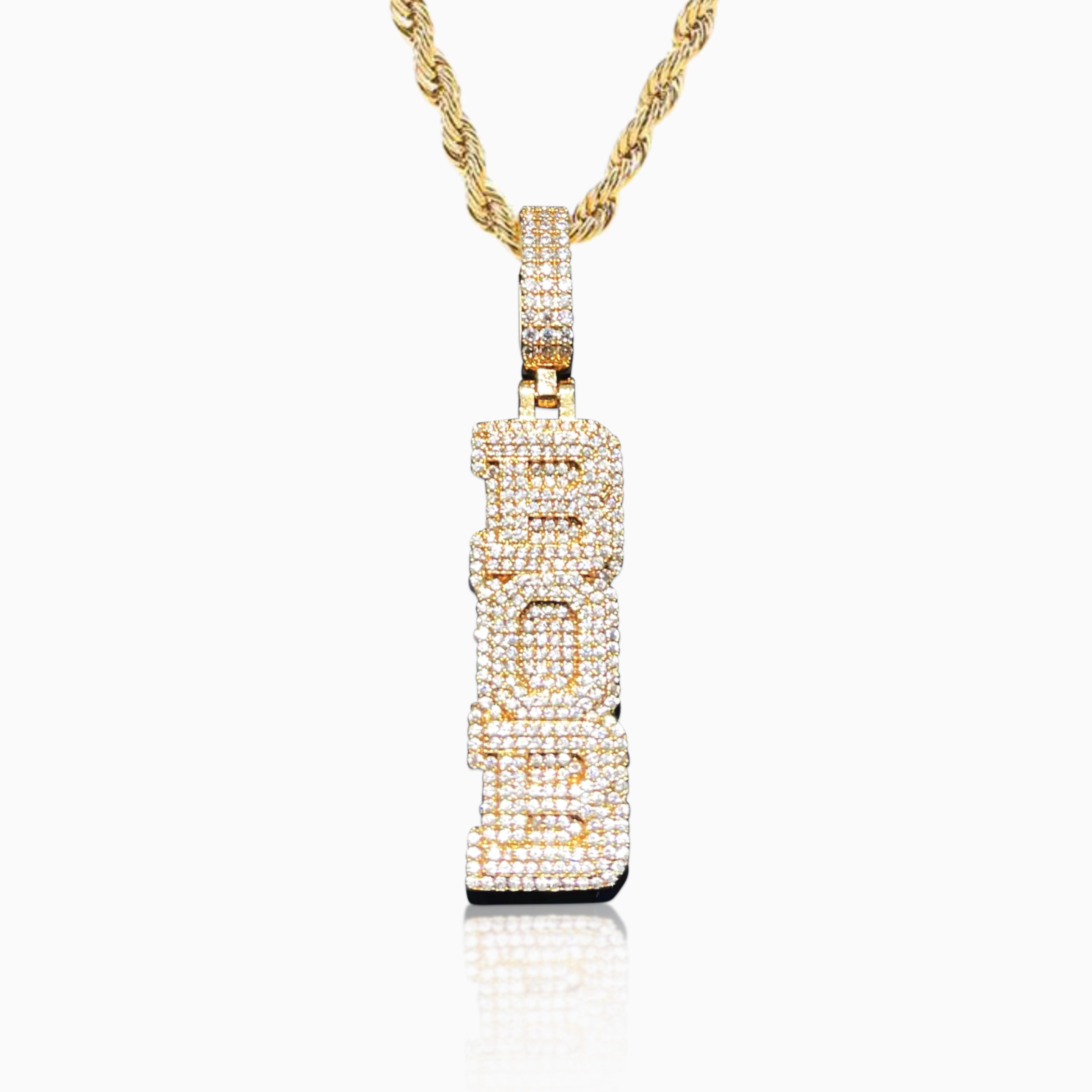 Personalized vertical letter pendant