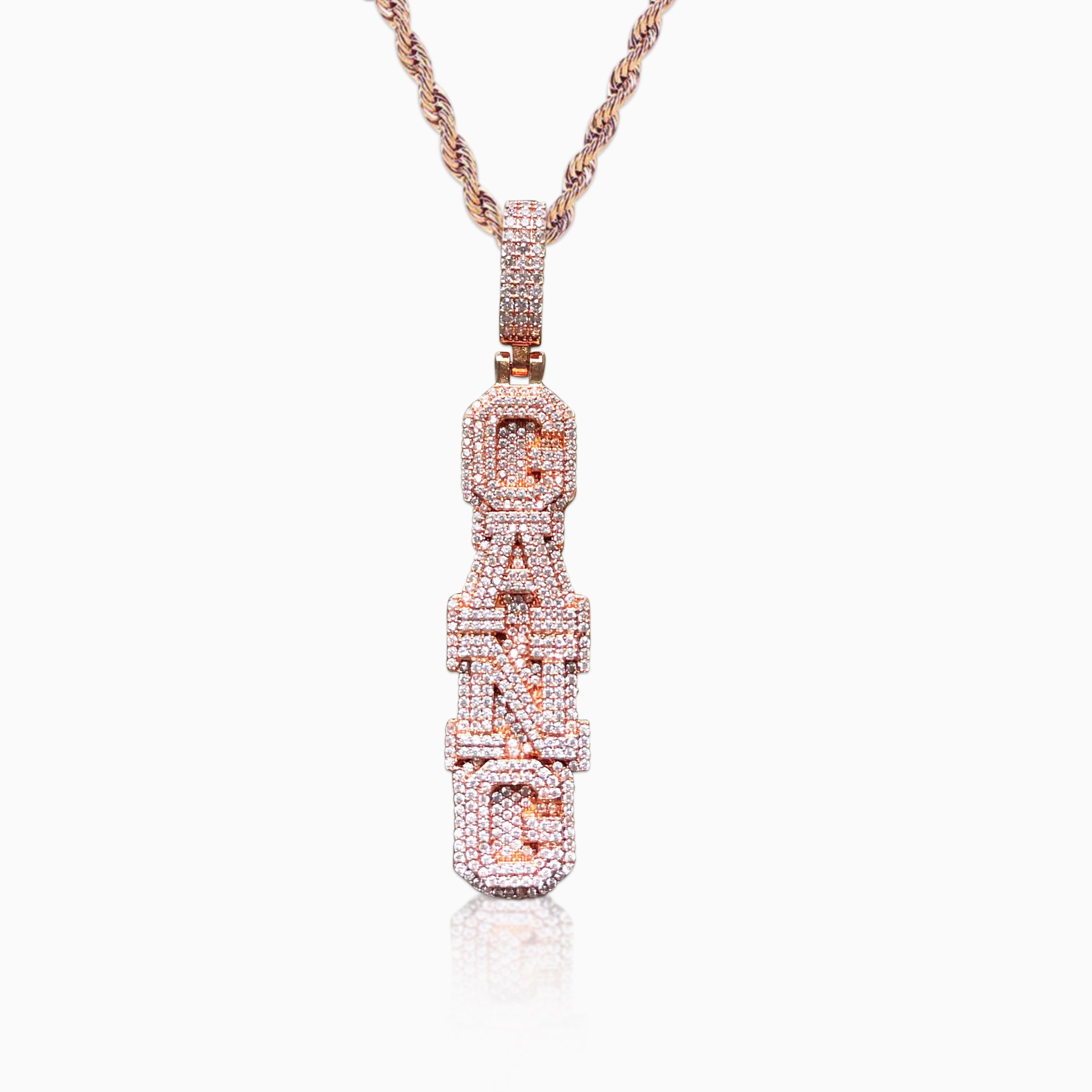 Personalized vertical letter pendant