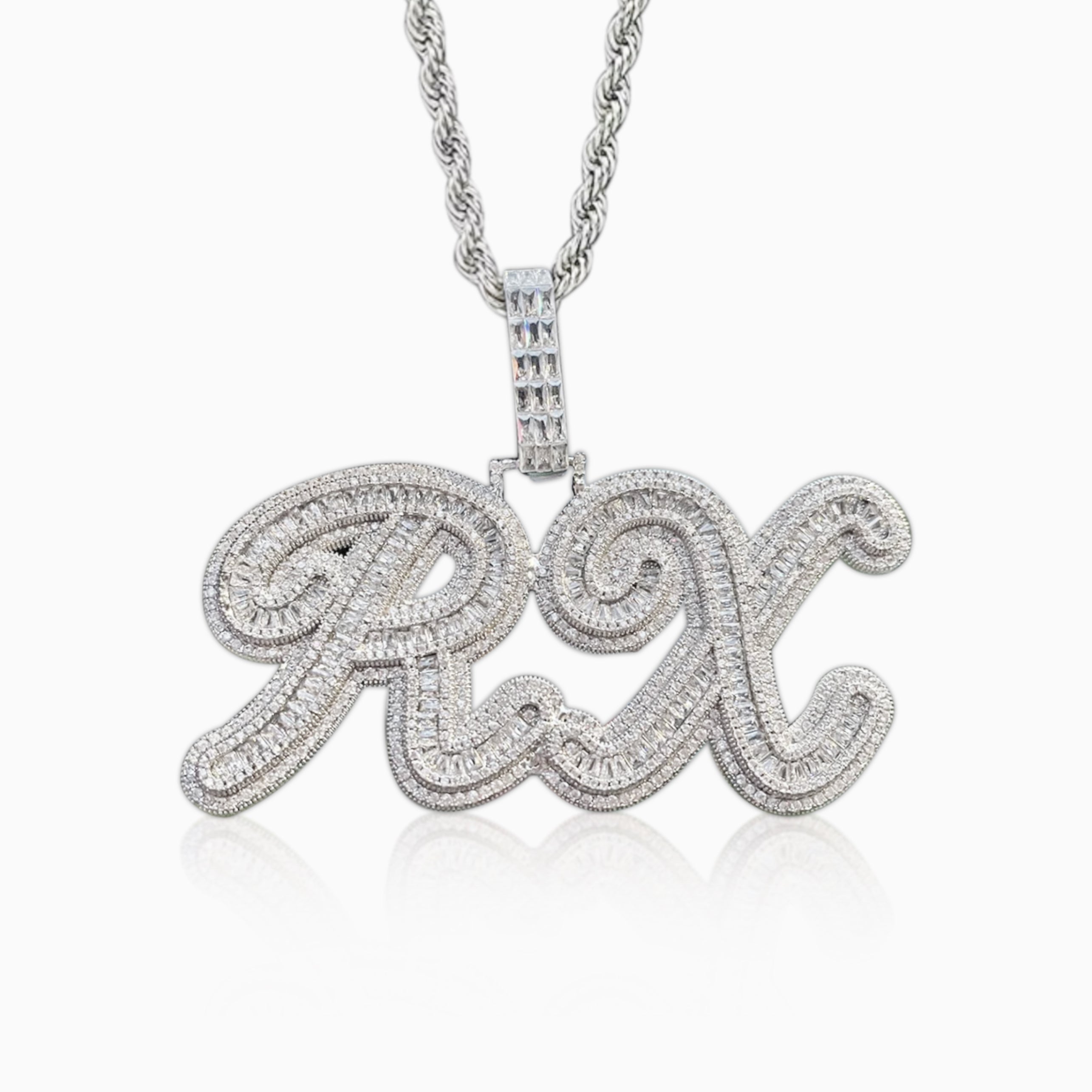 Colgante Personalizado Elegant Baguettes Oro